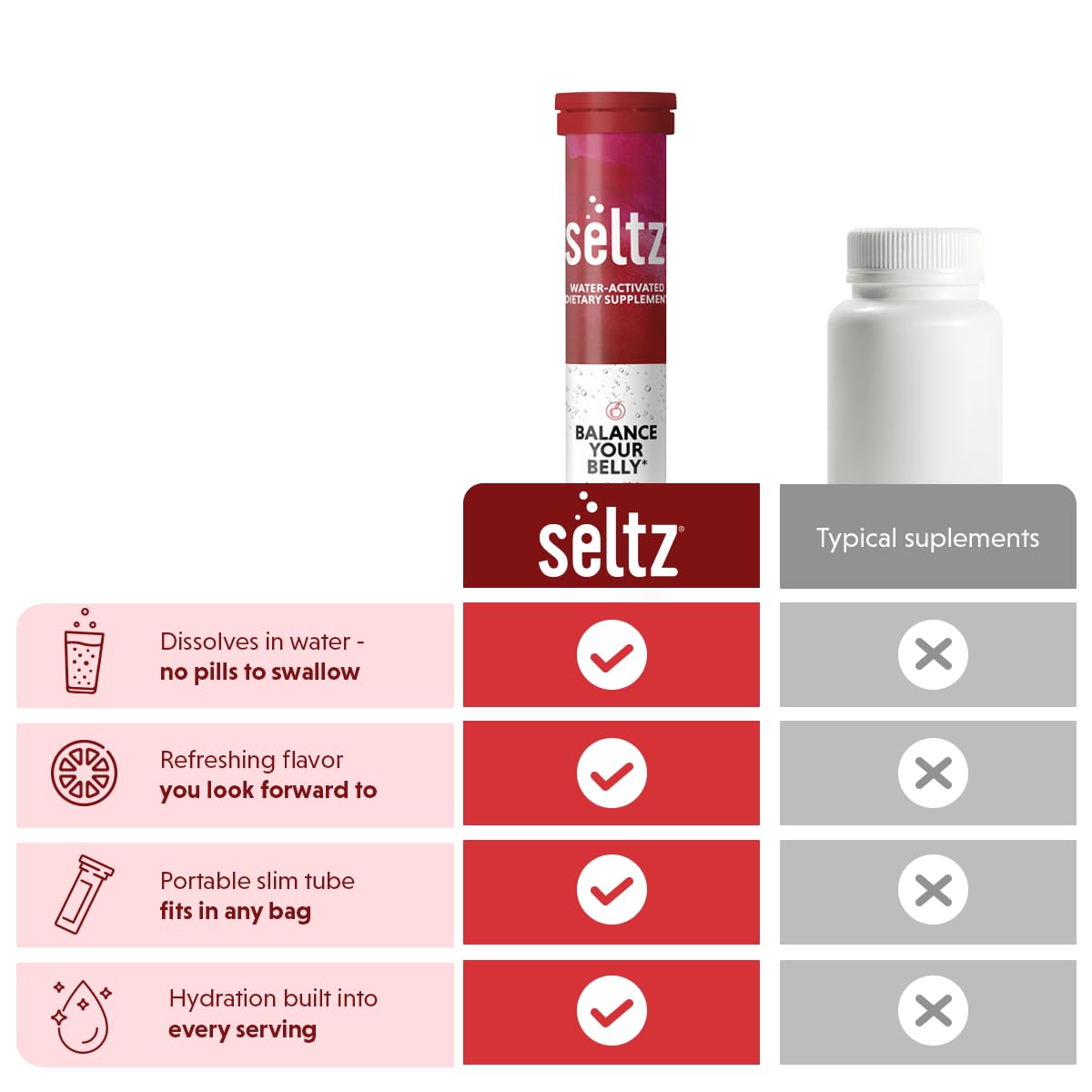 Seltz Apple Cider Vinegar Drink Tablets, 20 Count