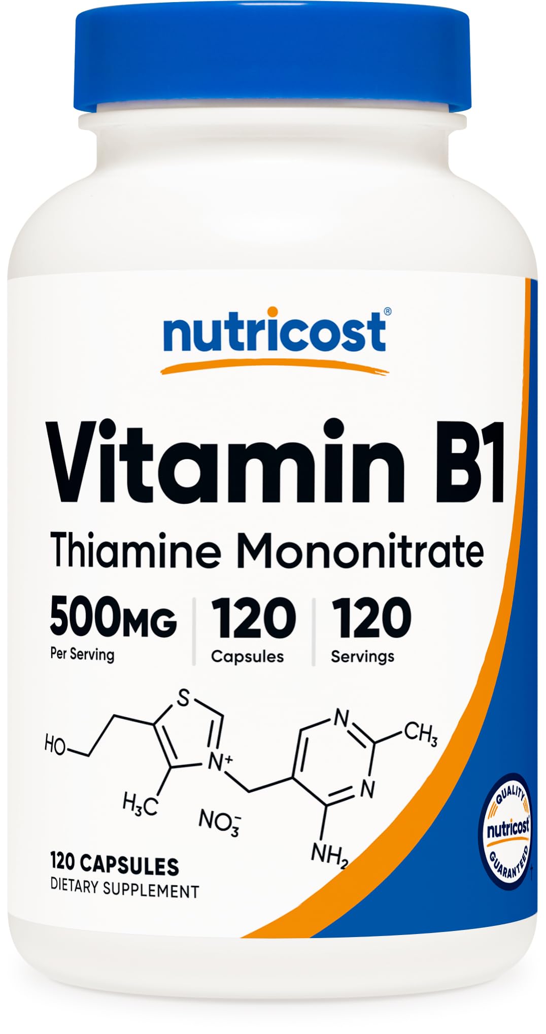 Nutricost Vitamin B1 (Thiamine) 500mg Capsule, 120 Count