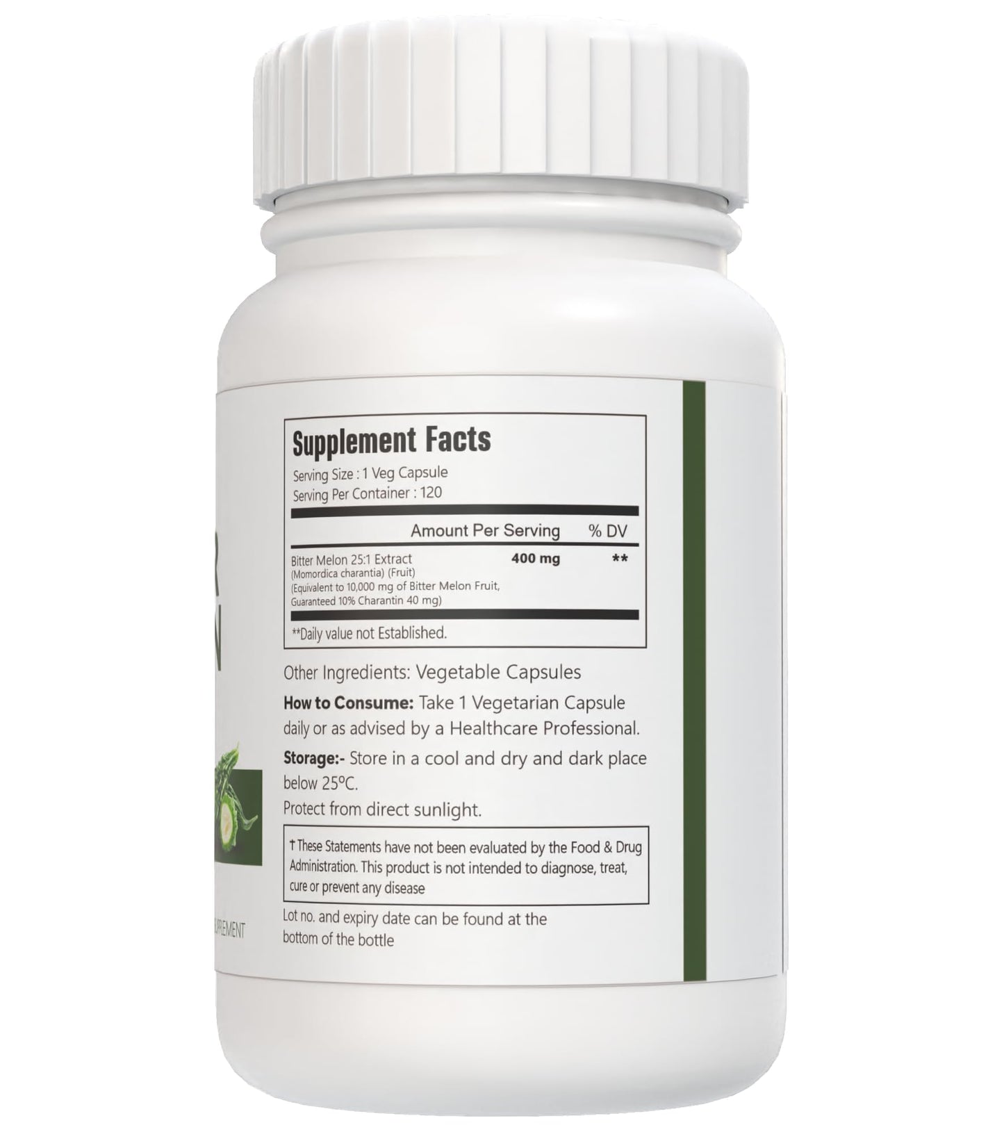 VitaCosmoX Bitter Melon Extract, 120 Capsules
