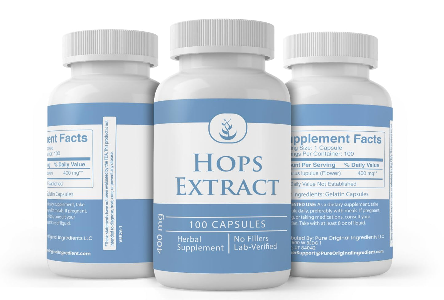 Pure Original Ingredients Hops Extract Capsule, 100 Capsules