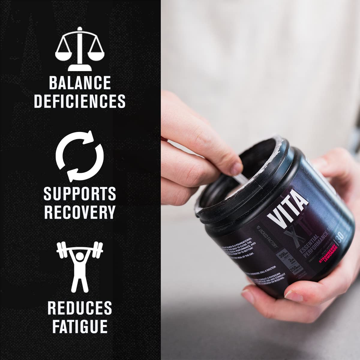 Jacked Factory Vita XT Performance Vitamin Powder Daily Multivitamin Powder for Men