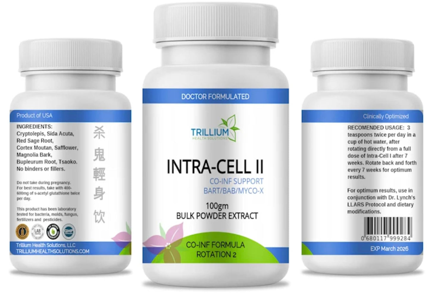 Trillium Health Solutions LLC HGB Intra-Cell II - Bart/BAB/Myco - Co-inf Support Powder 3.53 Ounce