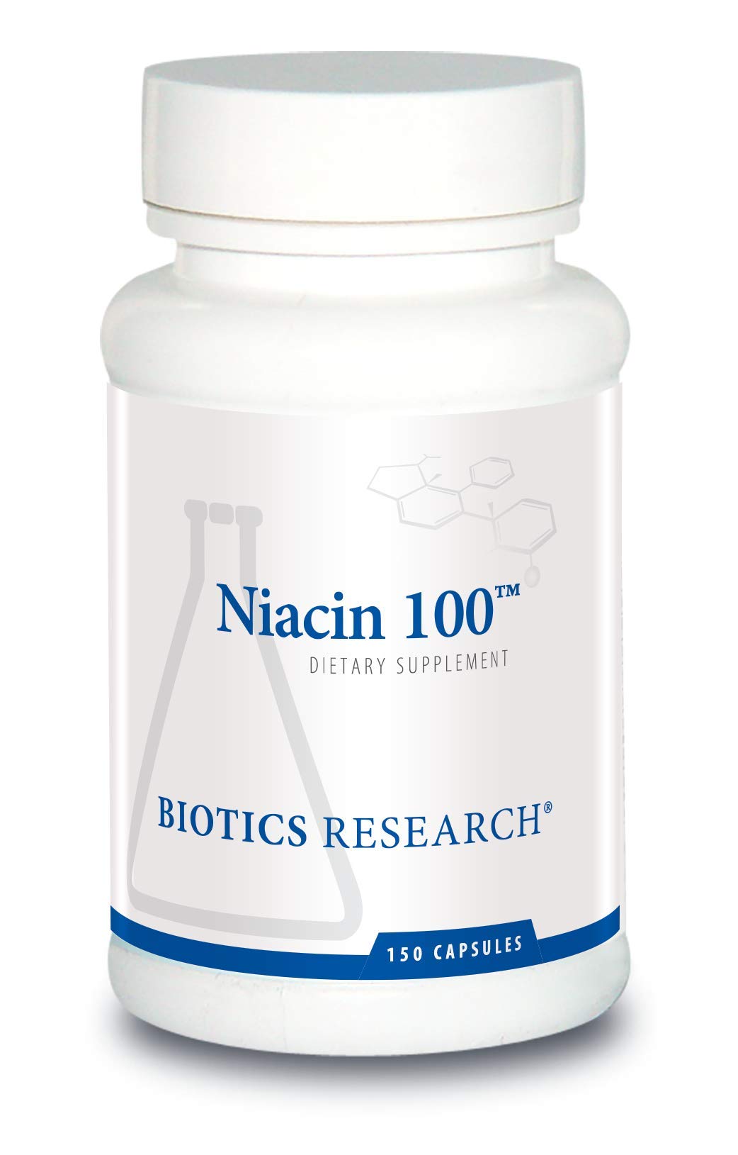 BIOTICS RESEARCH Niacin 100 mg Vitamin B3 Capsules, 150 Count
