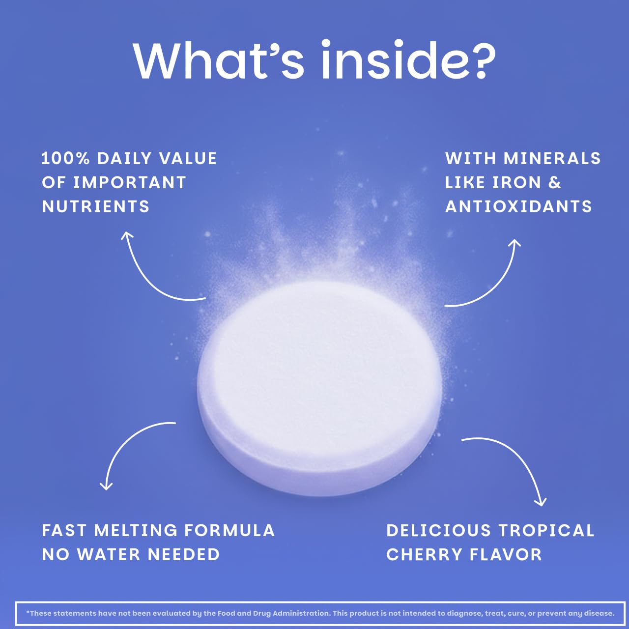 EZ Melts Multivitamin + Iron Tablets 120
