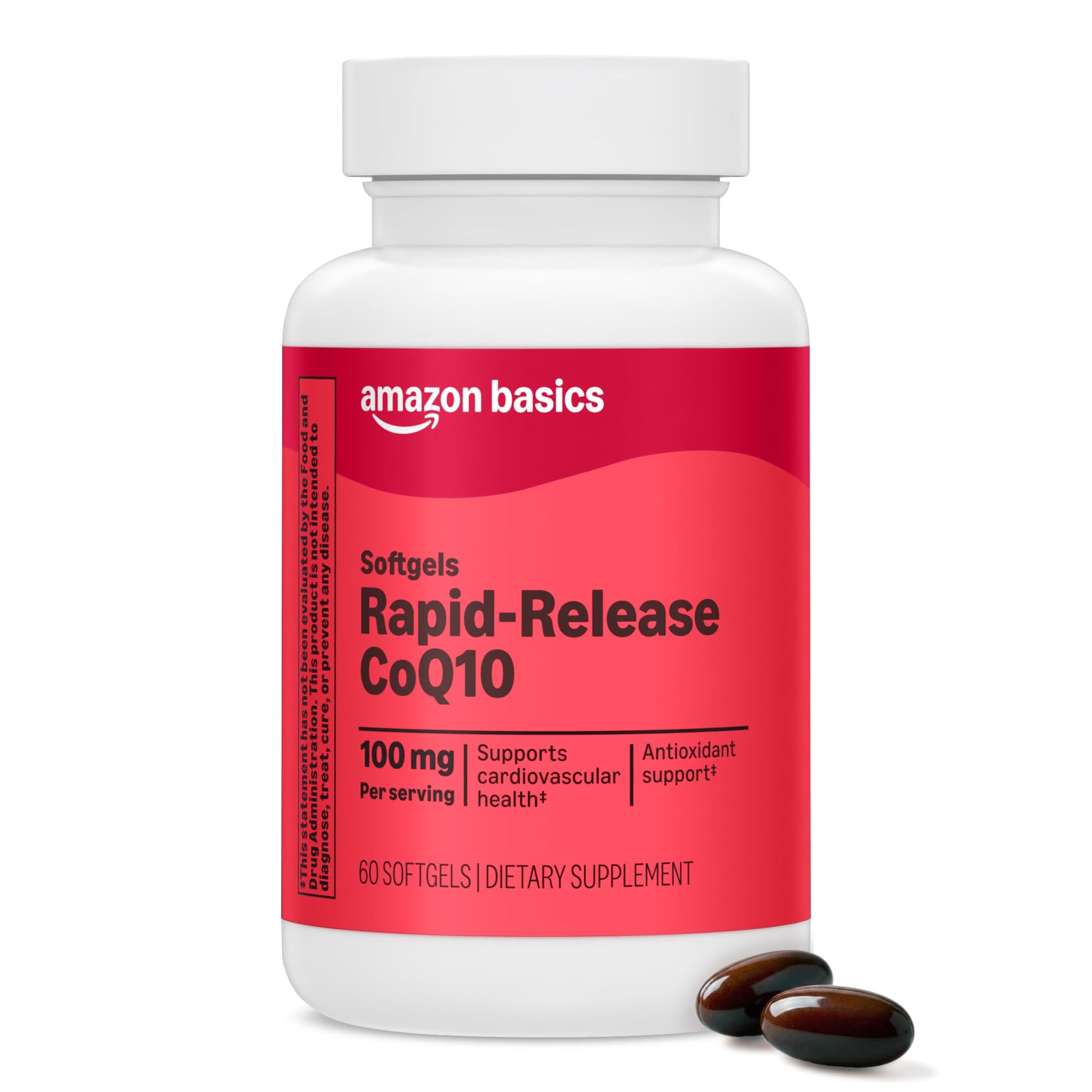 Amazon Basics Rapid-Release CoQ10 Heart Health Softgels, 60 Count