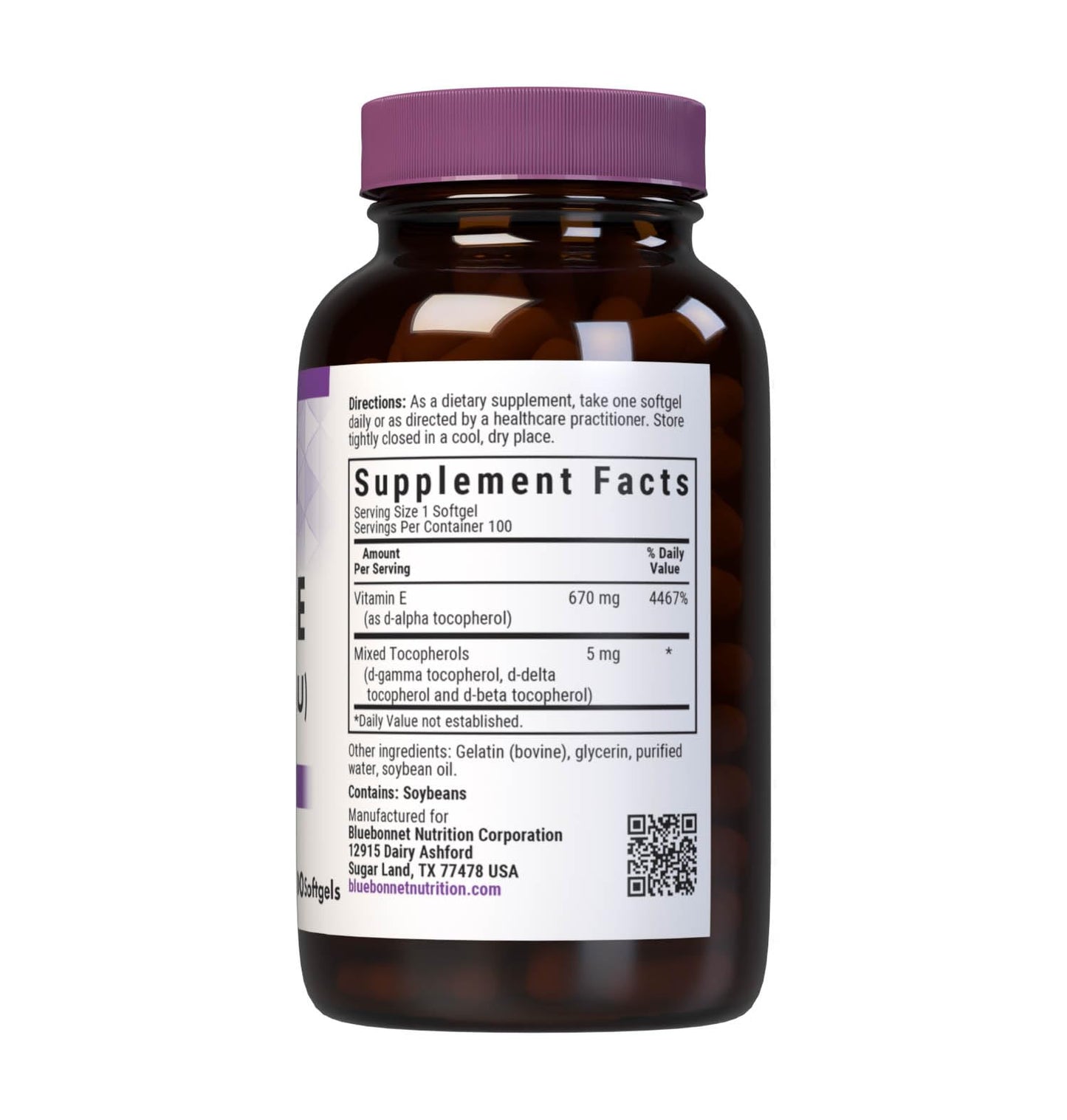 BlueBonnet Vitamin E 1000 IU Softgels, 100 Count