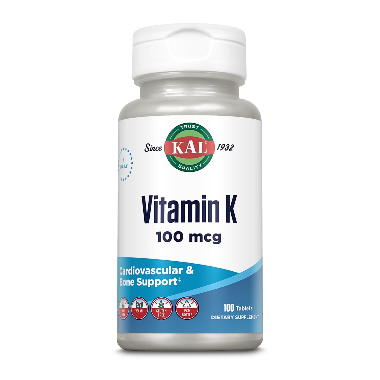 KAL Vitamin K1 100 mcg Tablets, 100 Count