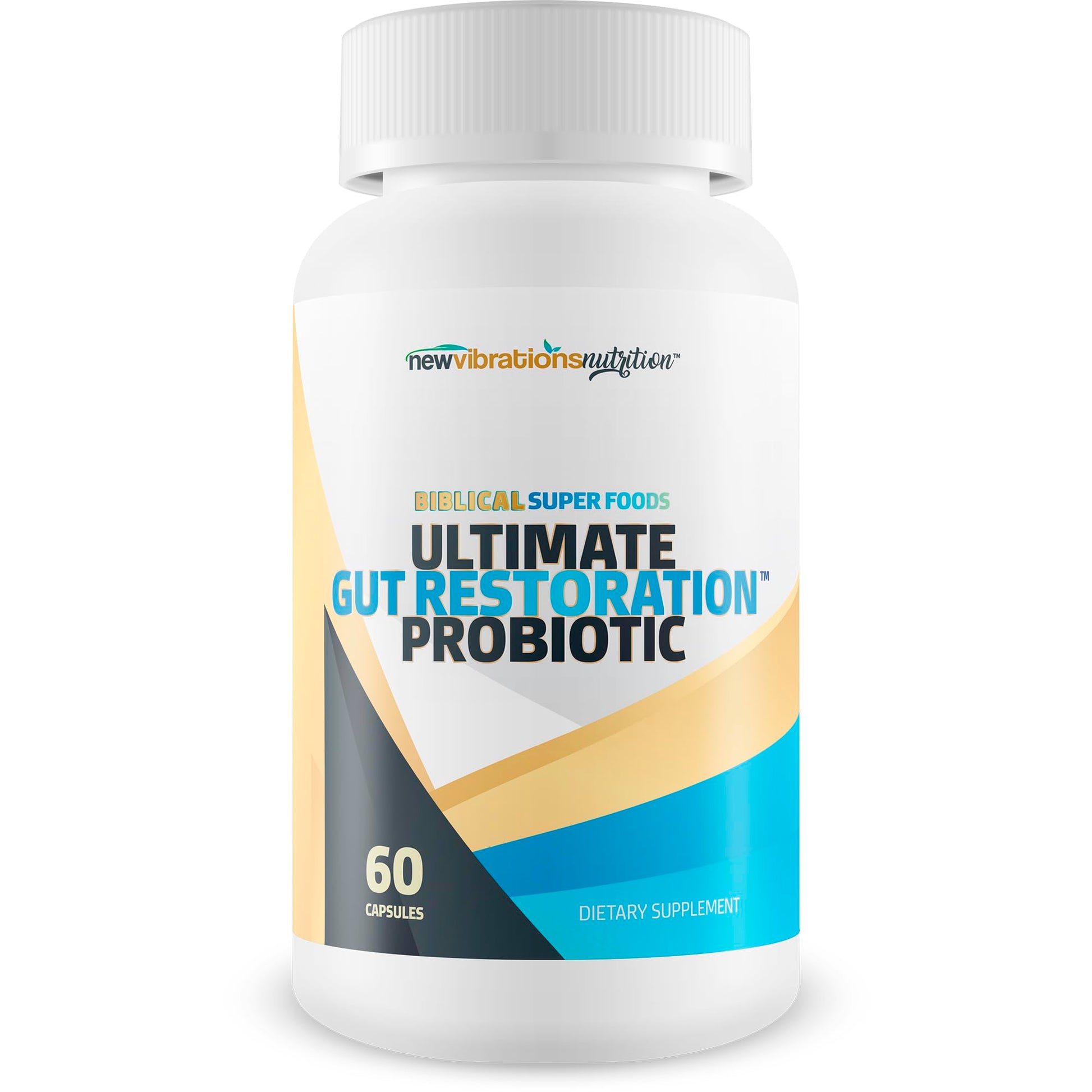 New Vibrations Nutrition Biblical Super Foods Ultimate Gut Restoration Probiotic Capsule 60 Count