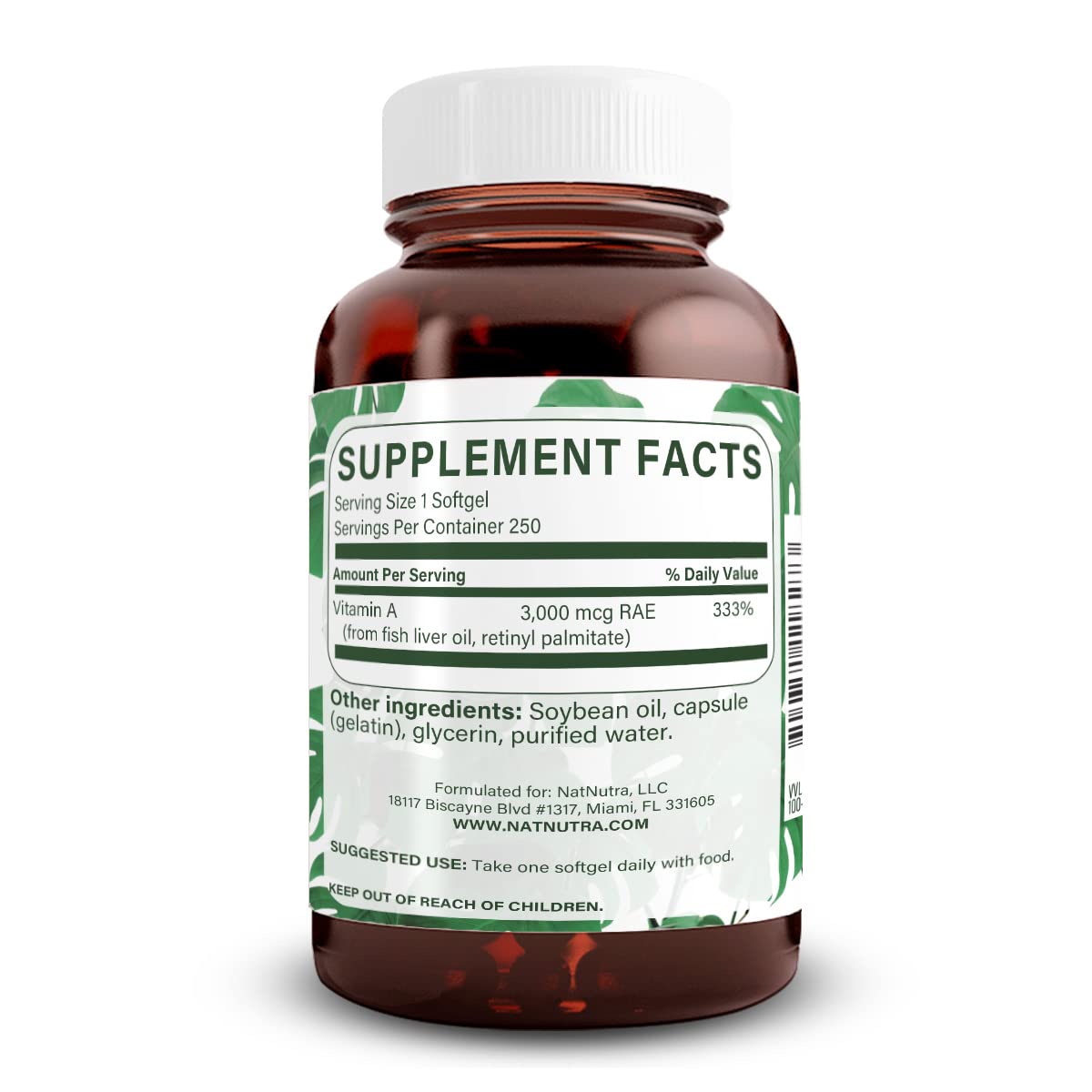 Natural Nutra Vitamin A 10,000 IU Softgels, 500 Softgels