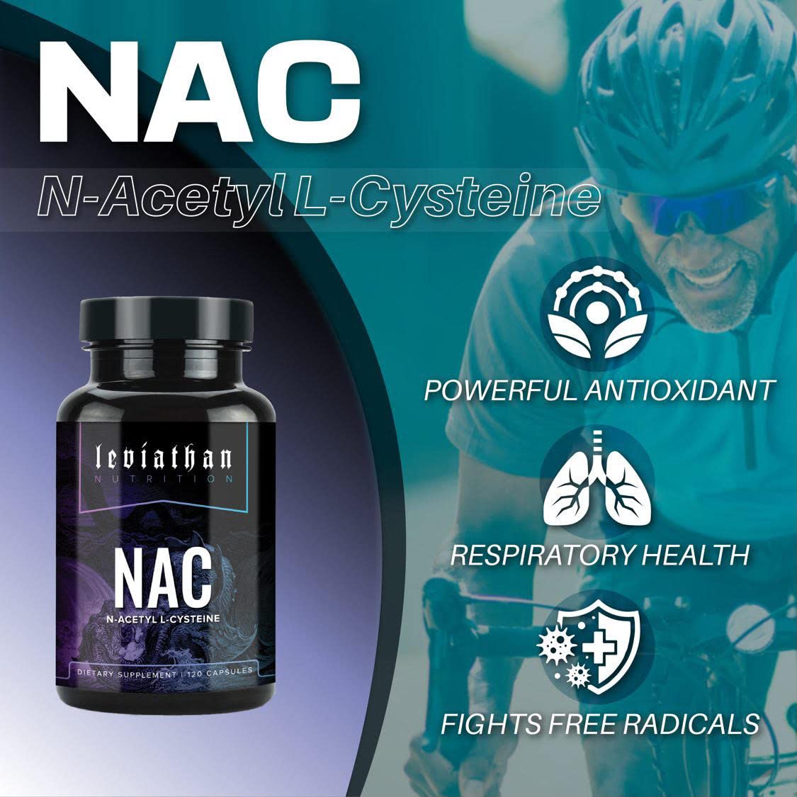 Leviathan Nutrition NAC Supplement N-Acetyl Cysteine Capsule, 120 Capsules