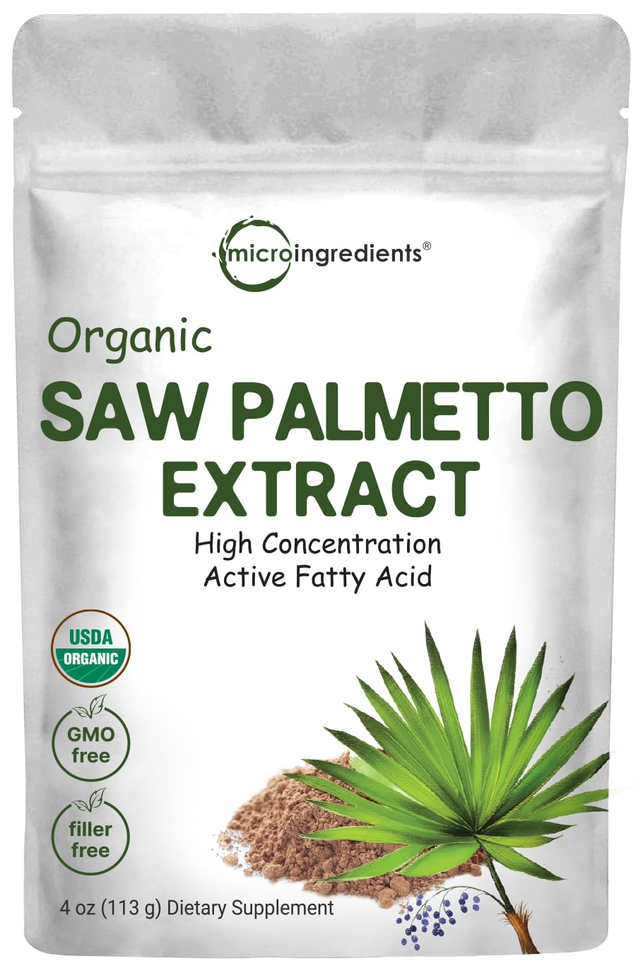 Micro Ingredients Saw Palmetto Powder 4 Ounce