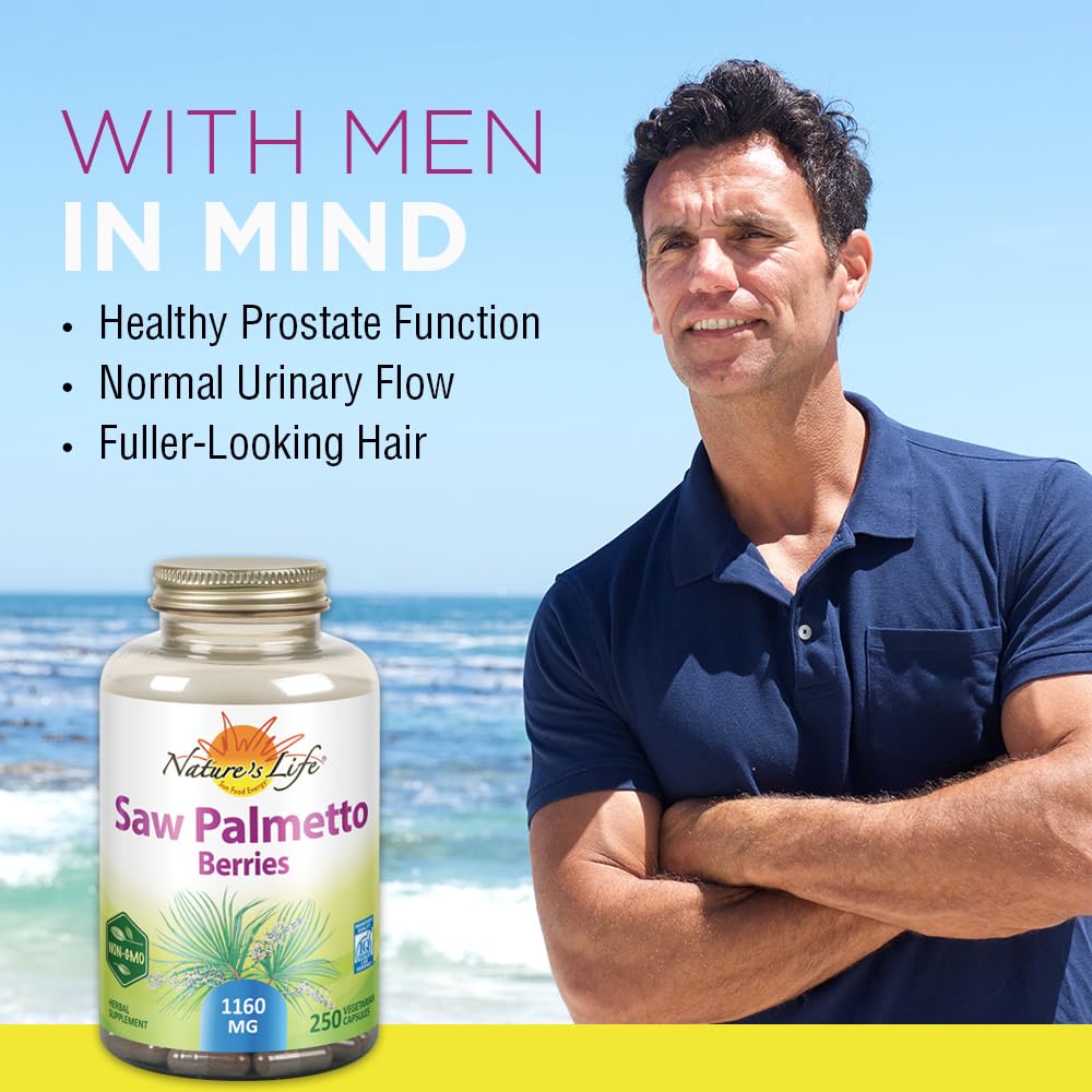 Nature's Life Saw Palmetto Berries 1160 mg Capsules, 100 Count