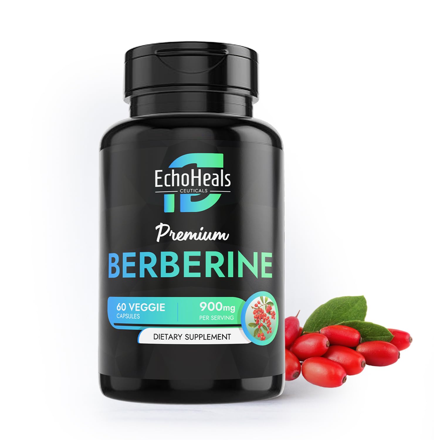 EchoHeals CEUTICALS Berberine Supplement Capsules, 60 Count