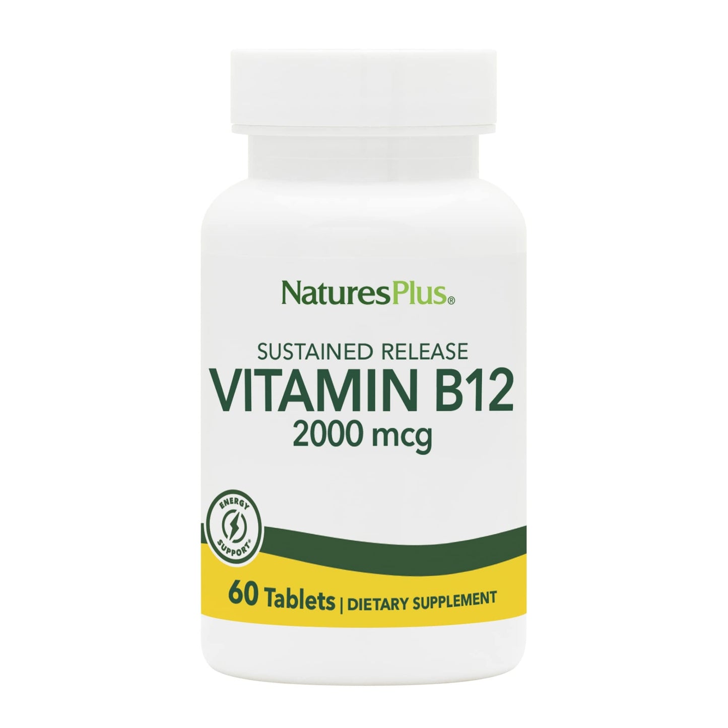 NaturesPlus Vitamin B12 2000 mcg Sustained Release Tablets, 60 Count