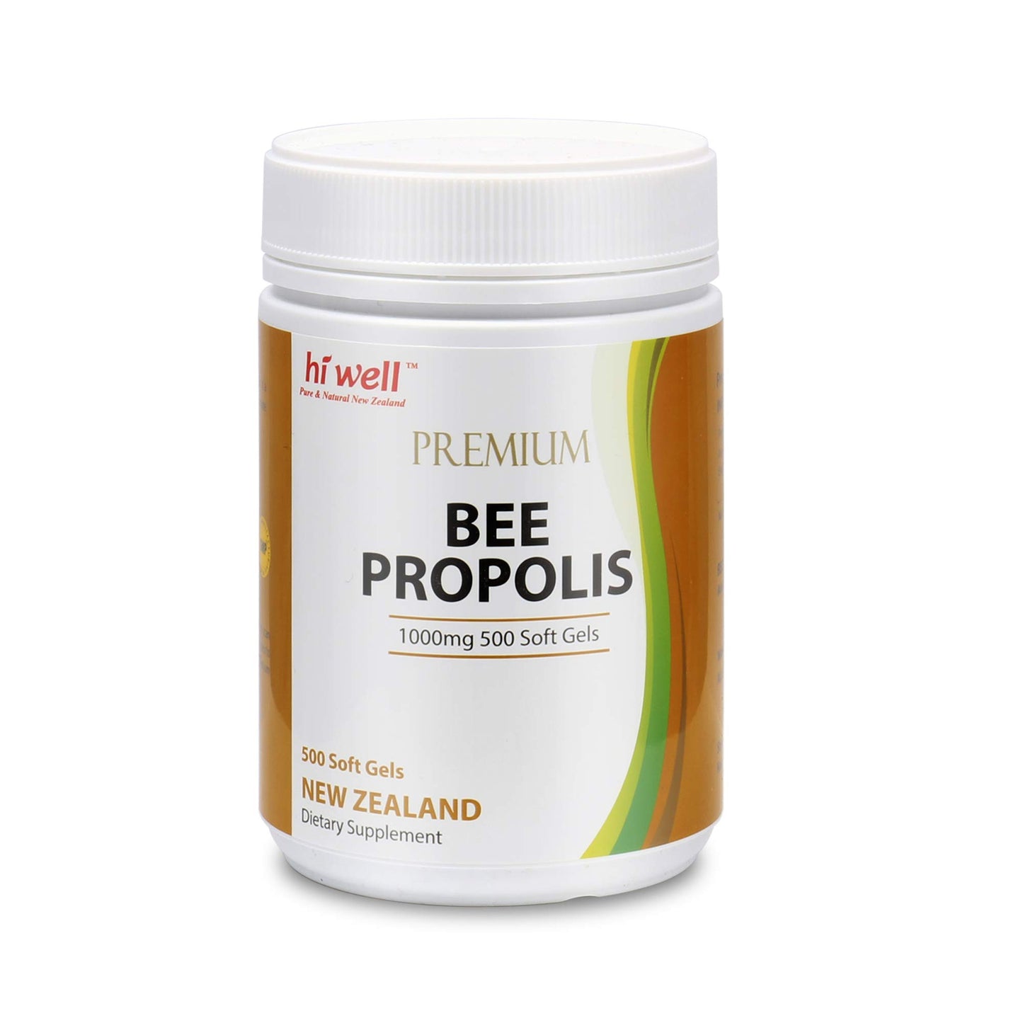 Hi Well Pure & Natural New Zealand Premium Bee Propolis Softgels 500