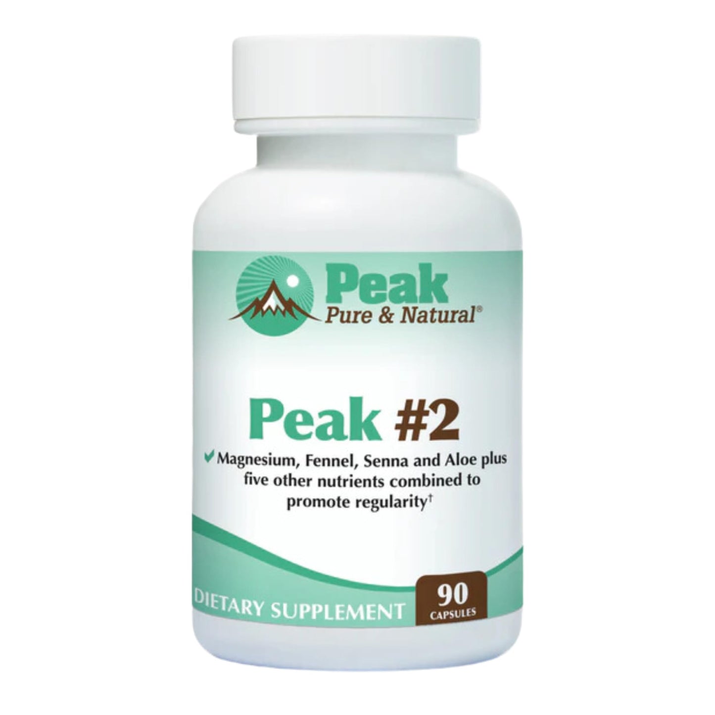 Peak Pure & Natural Peak #2 Natural Bowel Movement Supplement - Digestive Support and Motility Supplement with Magnesium, Fennel, Senna, Aloe, and More - Promotes Regularity and Gentle Elimination, 90 Capsules