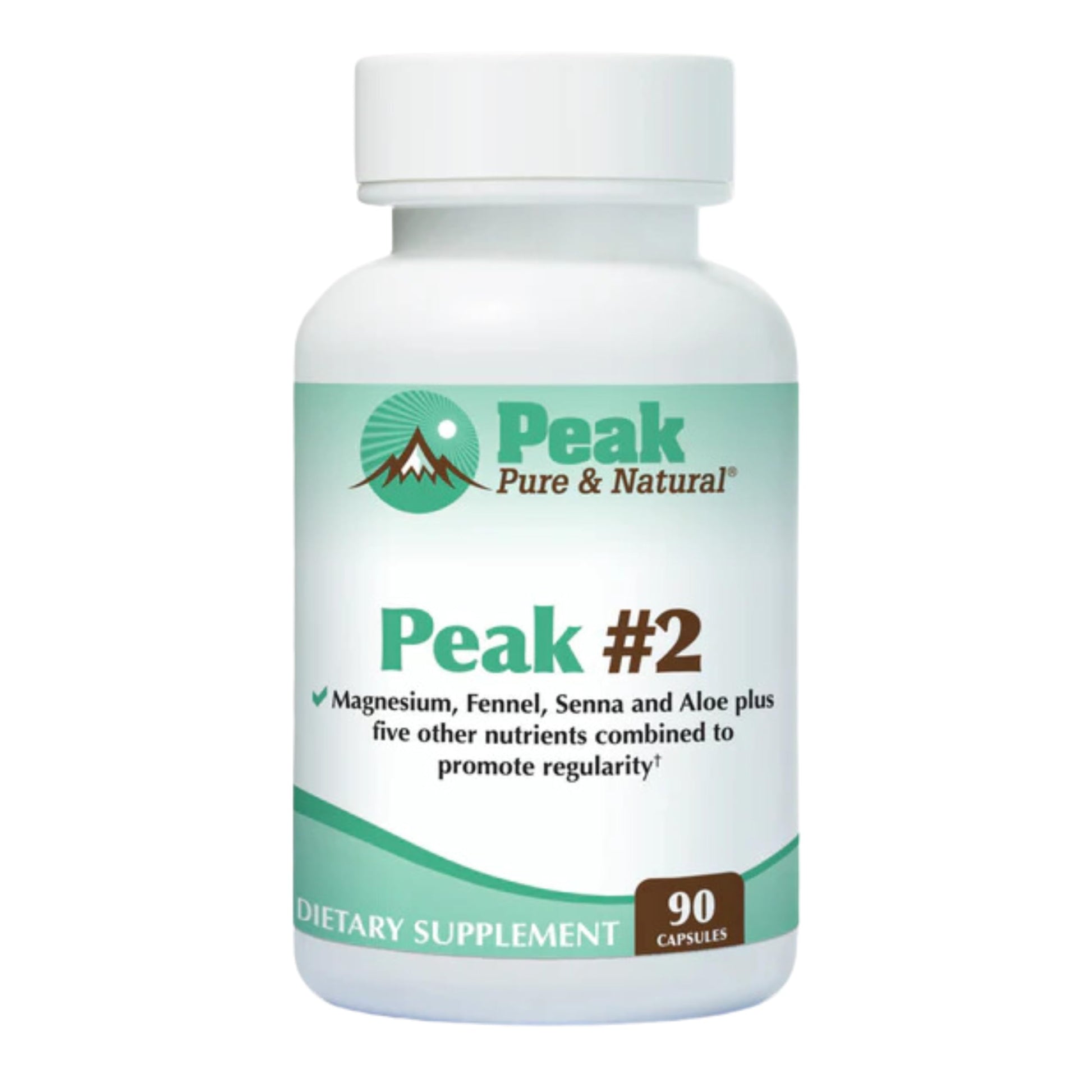Peak Pure & Natural Peak #2 Natural Bowel Movement Supplement - Digestive Support and Motility Supplement with Magnesium, Fennel, Senna, Aloe, and More - Promotes Regularity and Gentle Elimination, 90 Capsules