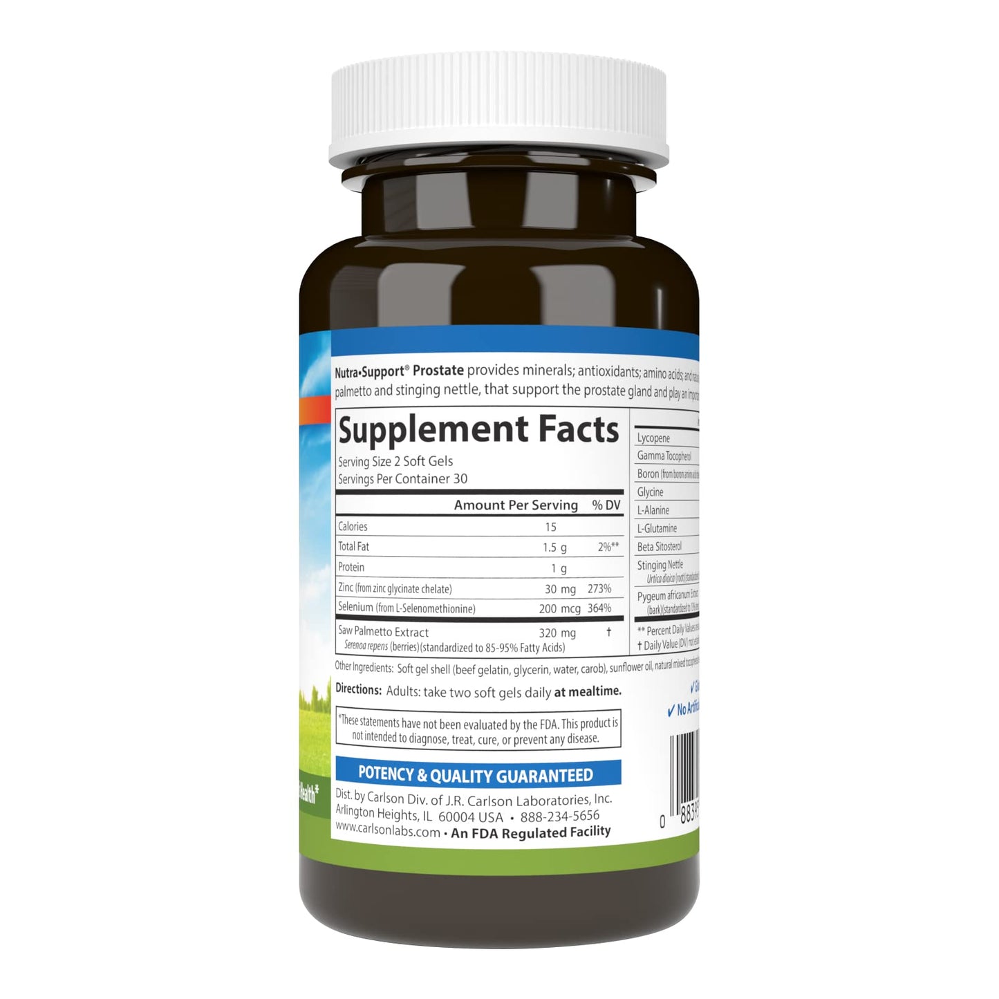 Carlson Nutra-Support Prostate with Saw Palmetto & Stinging Nettle Softgels 60