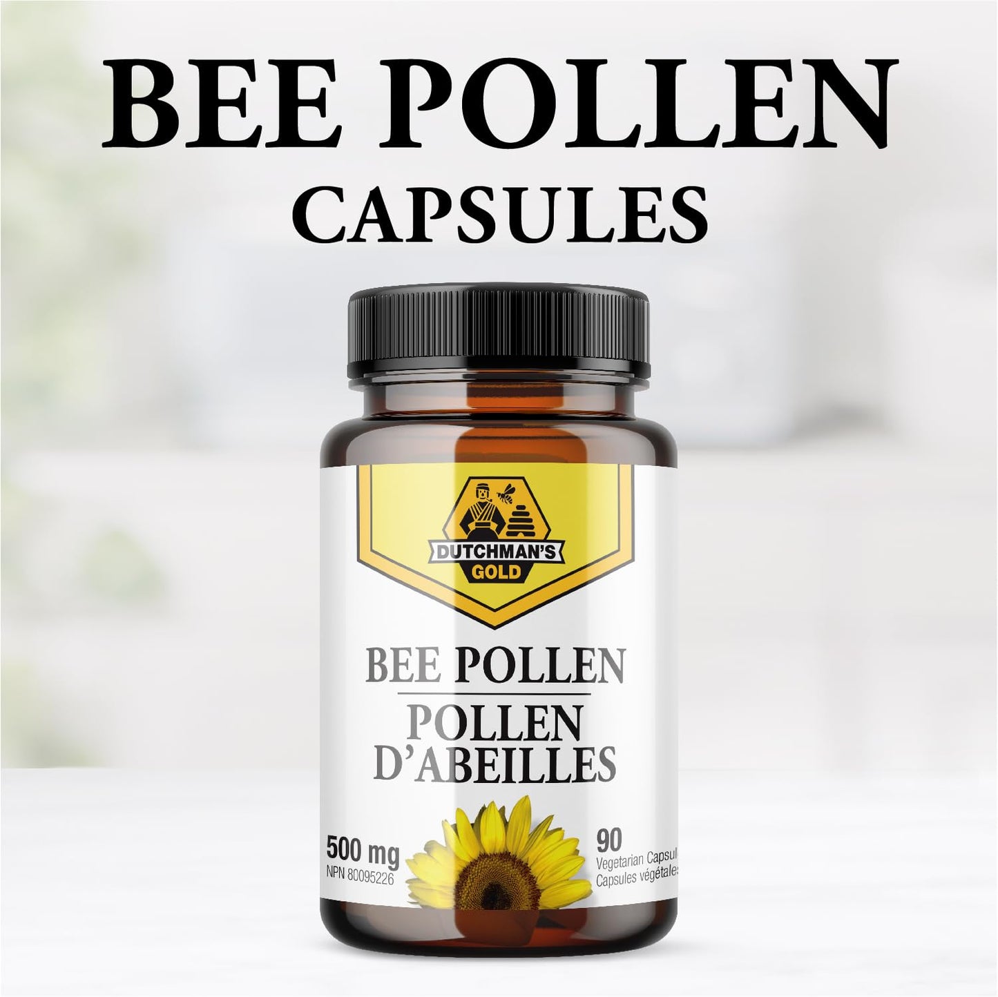 Dutchman's Gold Pure Bee Pollen Capsules 500 mg, 90 Capsules