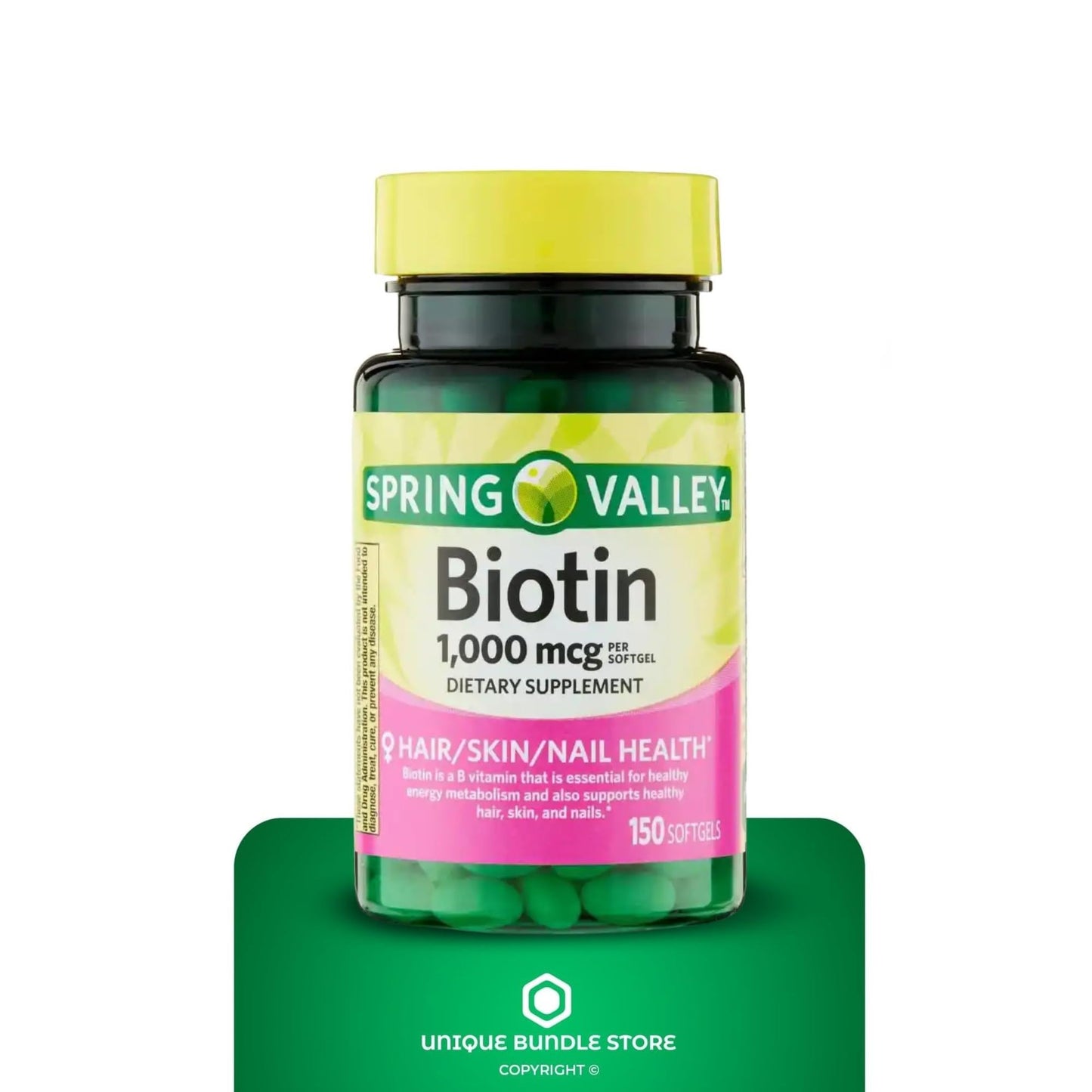 Unique Bundle Store Biotin 1000 mcg Softgels, 450 Softgels