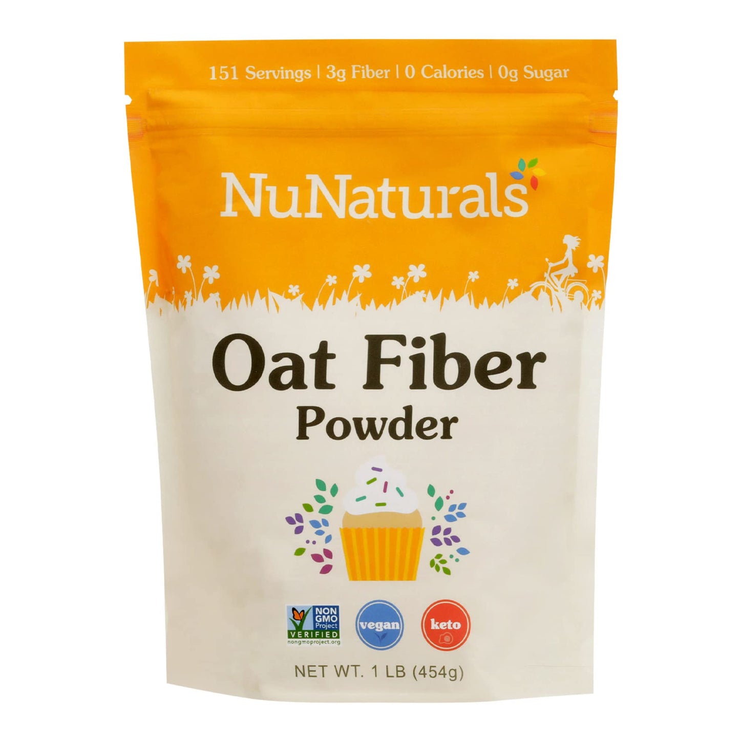 Nunaturals Oat Fiber Powder, 16 oz