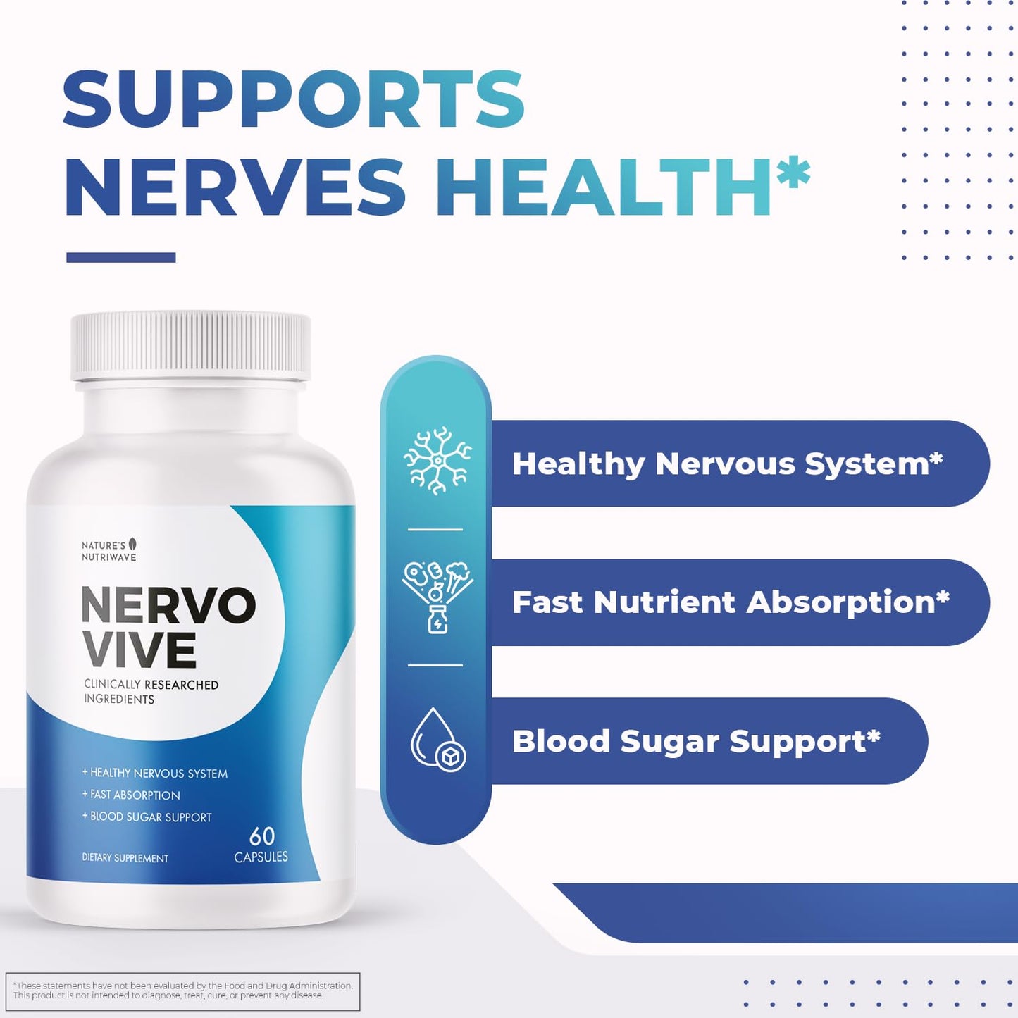Nature’s NutriWave Nervovive Nerve Support Supplement 180 Capsules