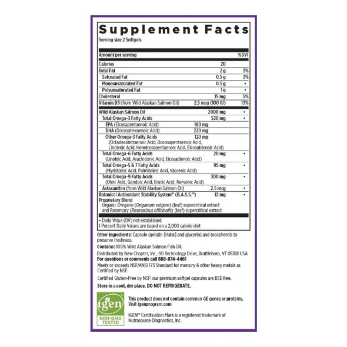 New Chapter Wholemega Whole Fish Oil Softgel 120