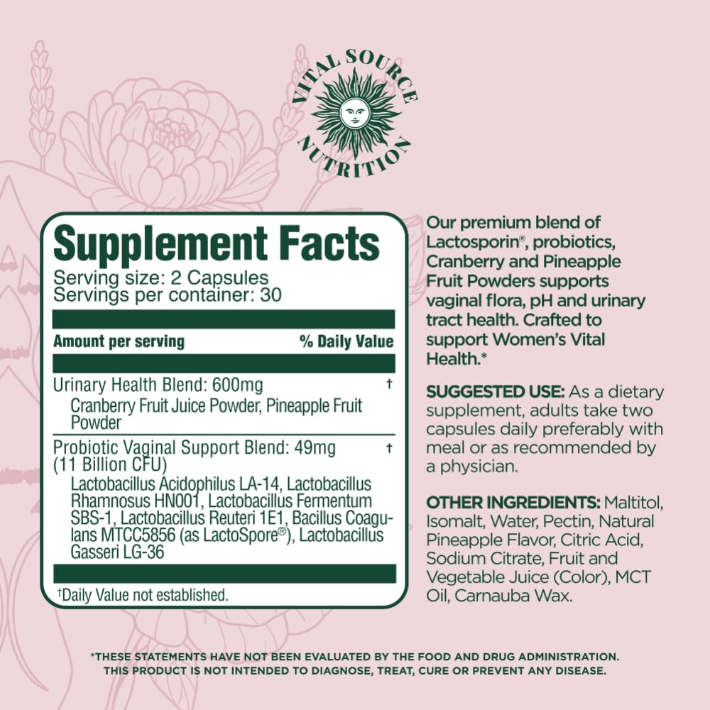 Vital Source Nutrition Feminine Balance Capsules, 60 Count