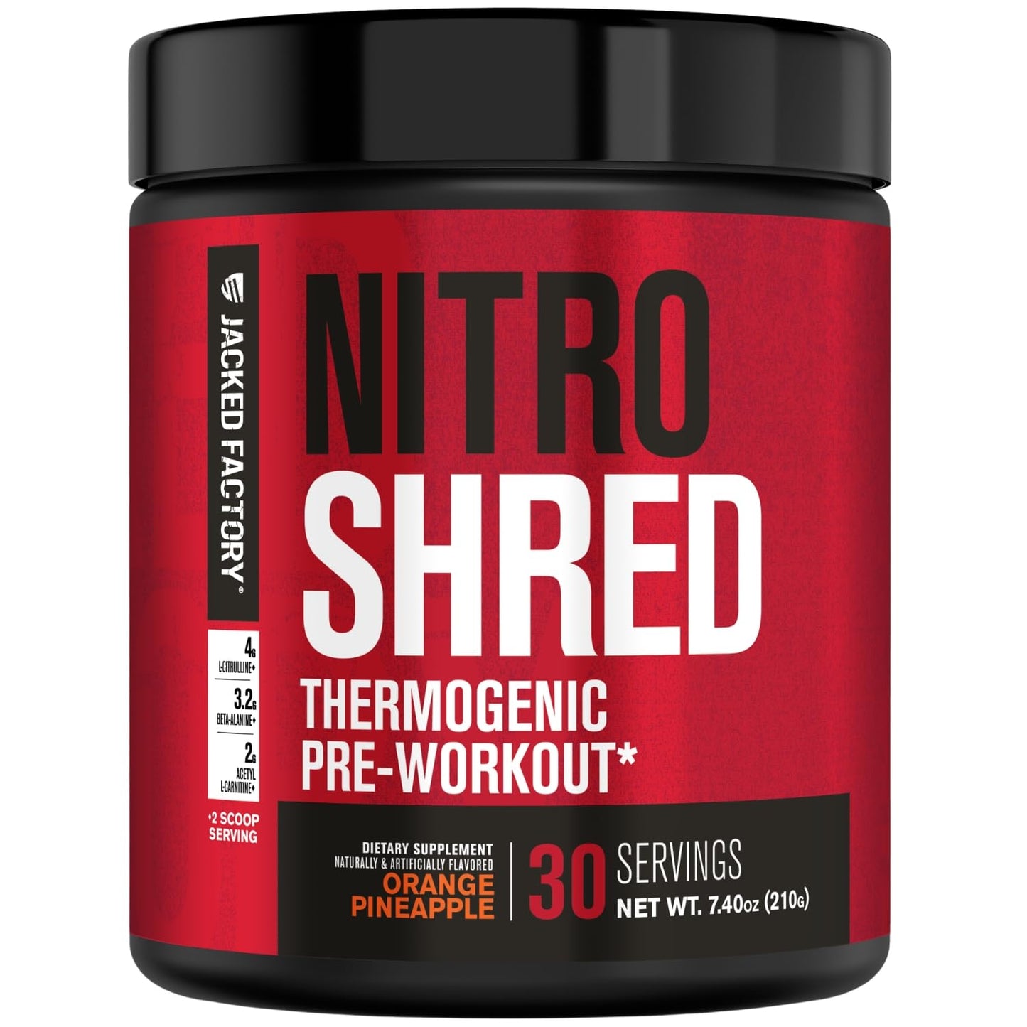 Jacked Factory NITROSURGE Shred Pre Workout Supplement Powder 7.4 Ounce
