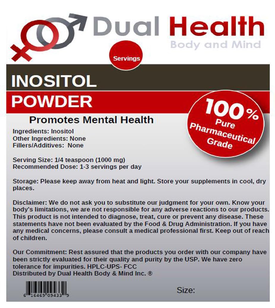 Dual Health Body & Mind Inositol Powder 8 oz, 1000 mg per Serving