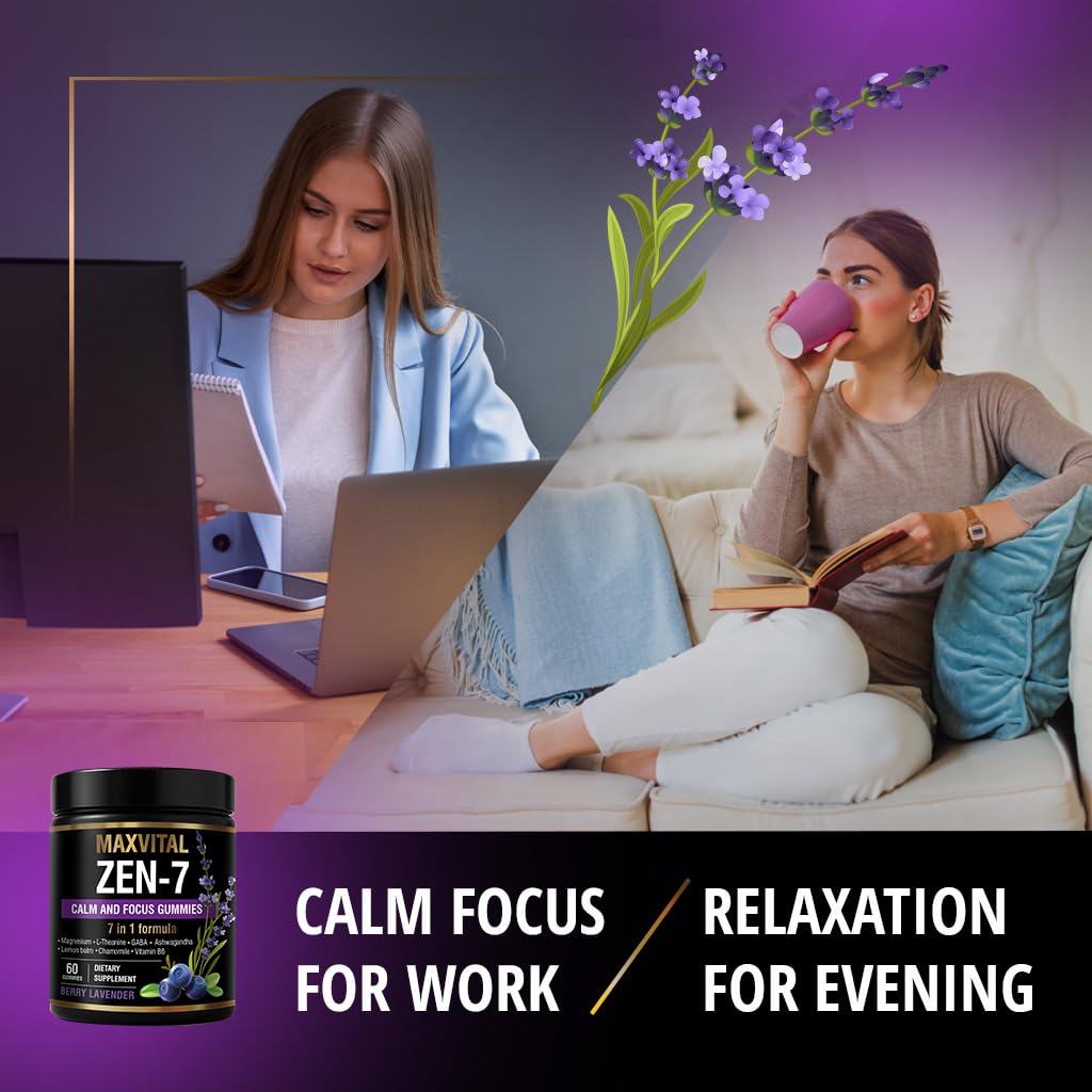MAXVITAL Zen-7 Calm & Focus Gummies, 60 Count