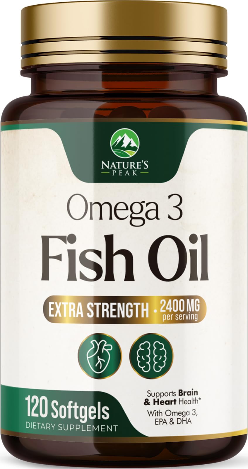 Nature's Peak Omega-3 Fish Oil Supplements 120 Softgels