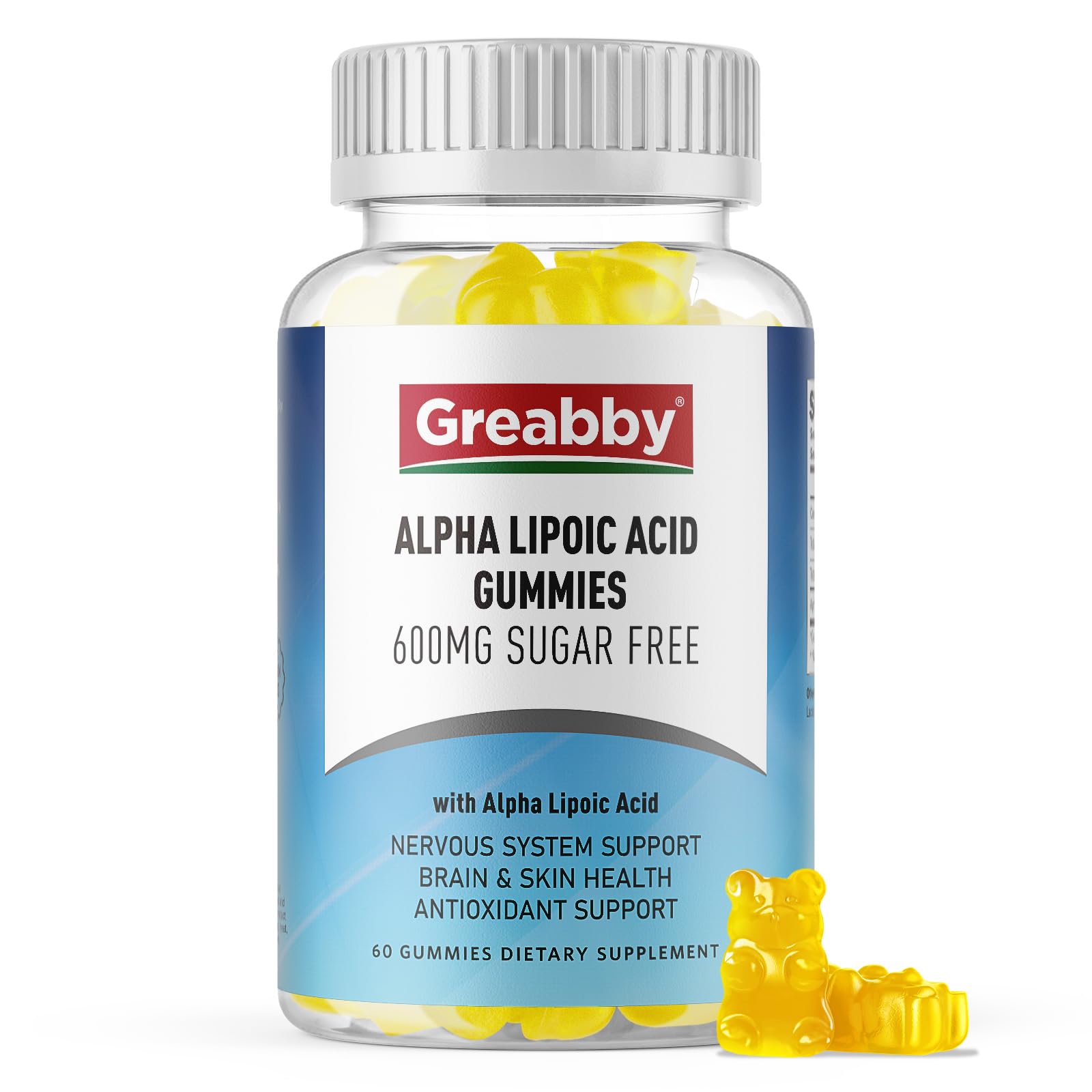 GREABBY Alpha Lipoic Acid 600mg Gummies 60 Count