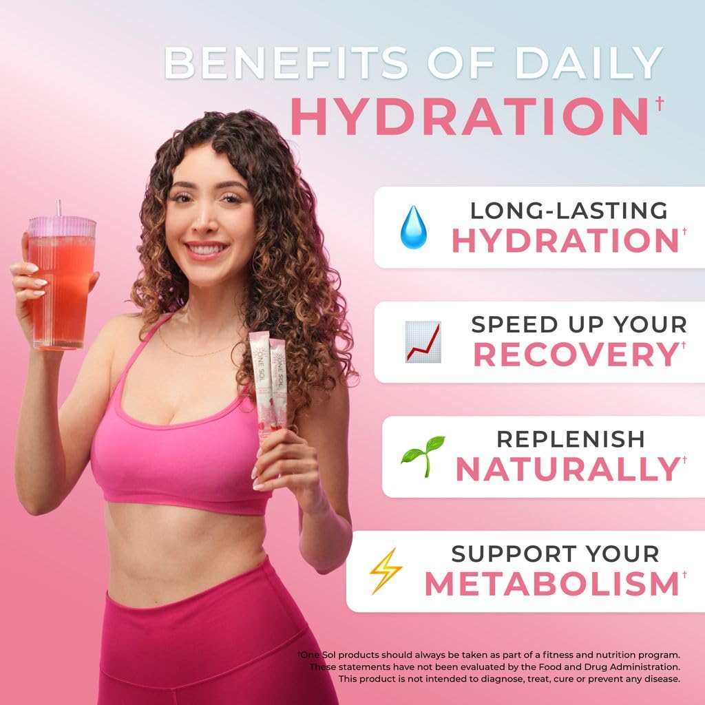 One Sol BCAA + Electrolytes for Hydration & Recovery Raspberry Lychee Powder 0.7 oz