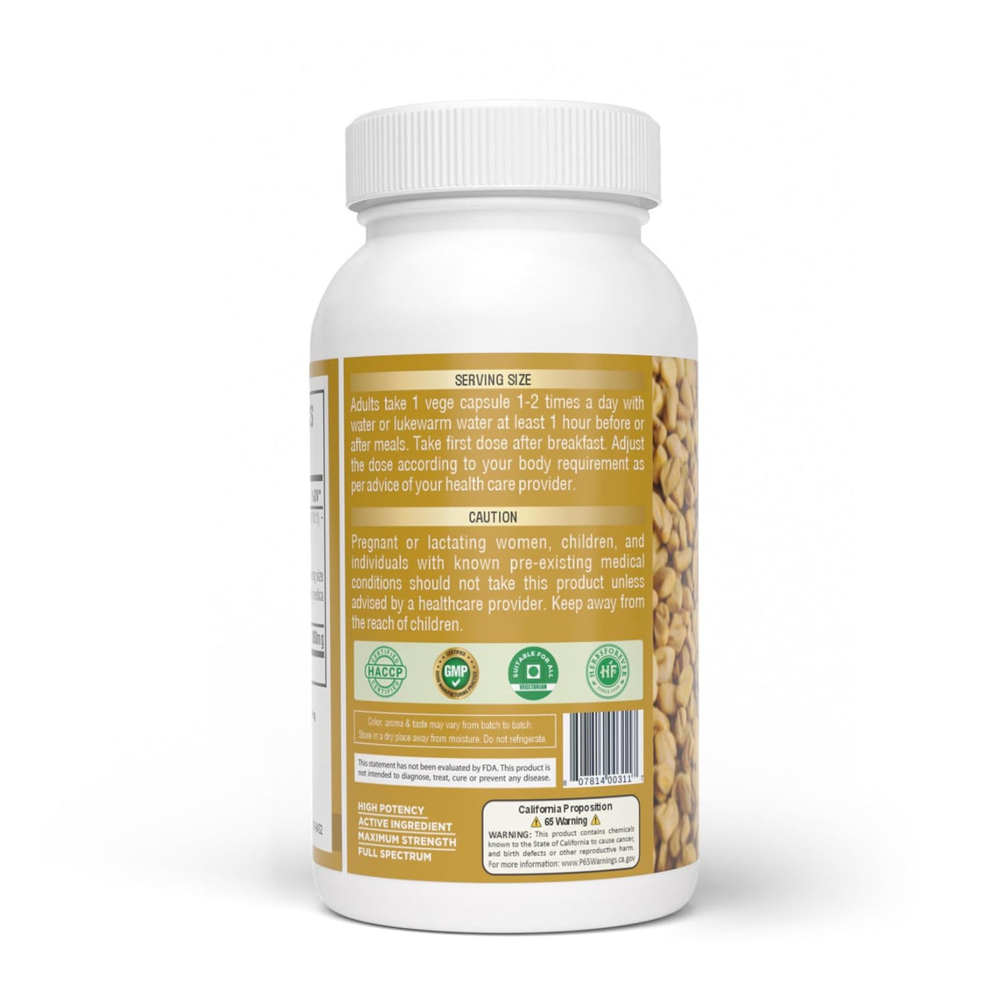 Herbsforever Fenugreek Extra Strength 10:1 Extract Capsules, 60 Count