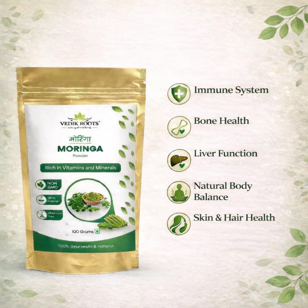 VEDIKROOTS Moringa Leaf Powder (3.53 oz)