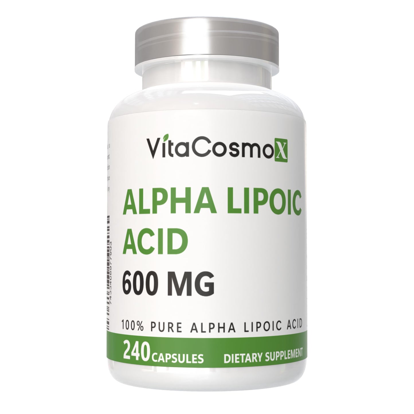 VitaCosmoX Alpha Lipoic Acid Supplement 600 mg per Serving 480 Capsules