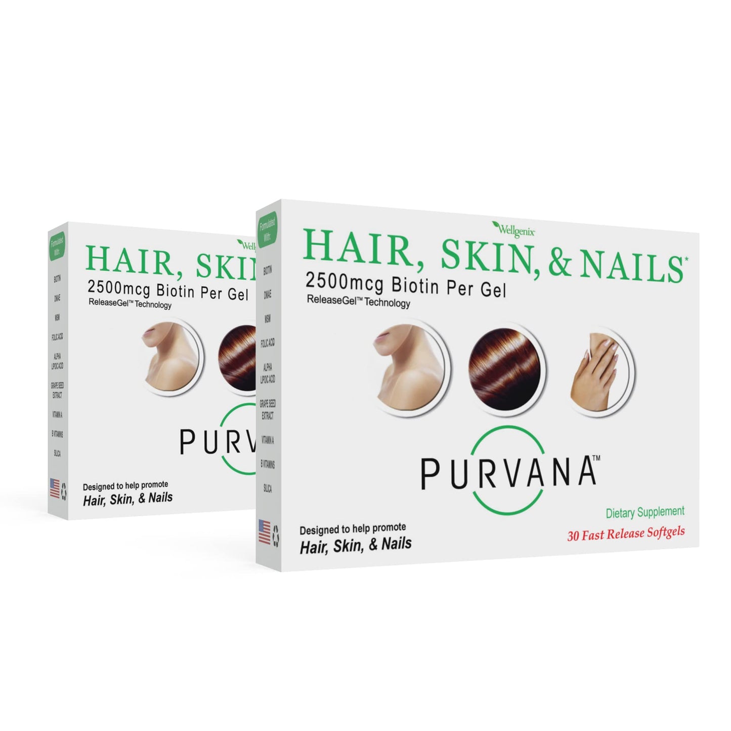Wellgenix Purvana Hair Skin and Nails Supplement Softgels 60