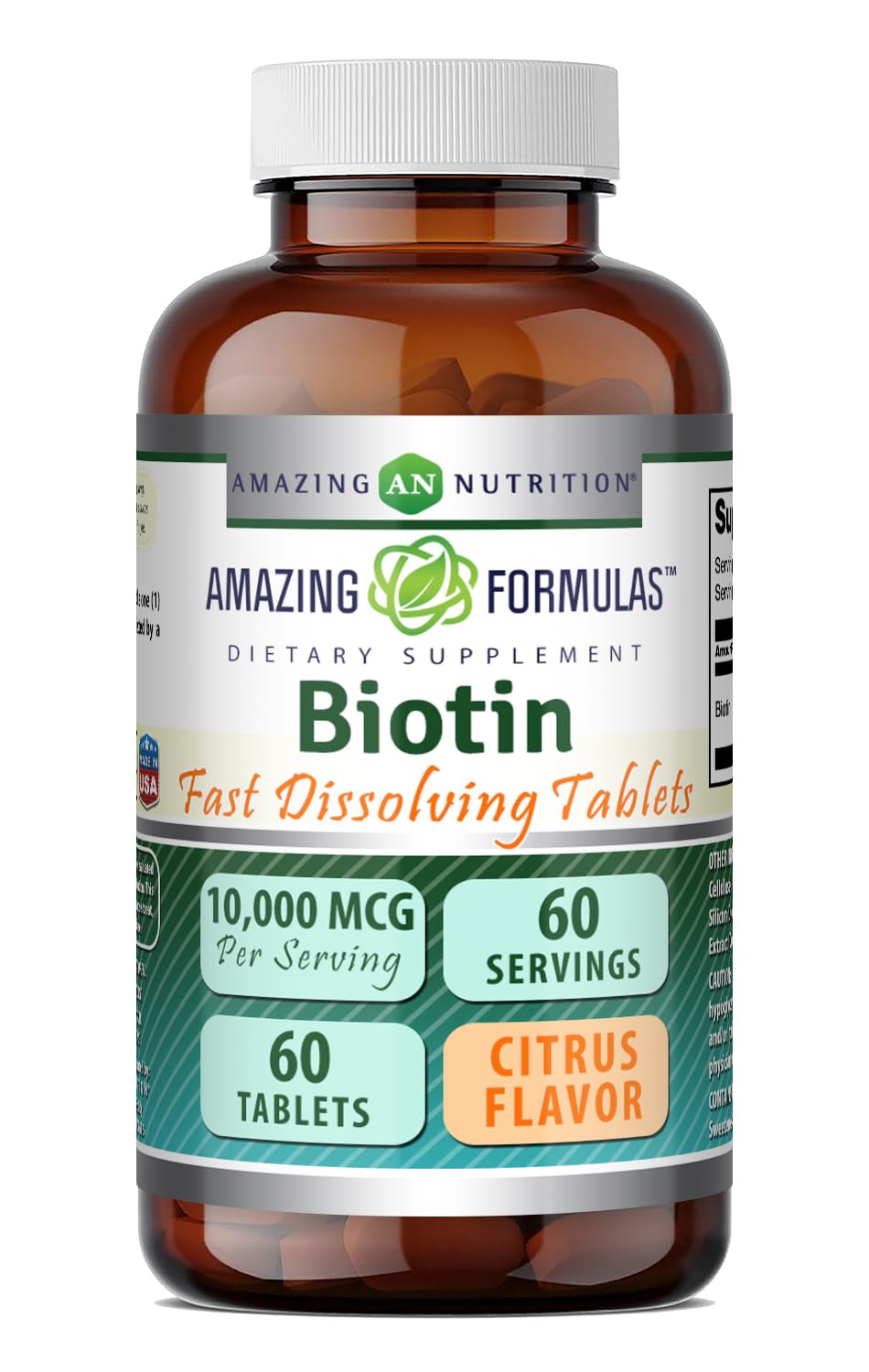 Amazing Nutrition Biotin 10,000 mcg Tablet, 1 Count