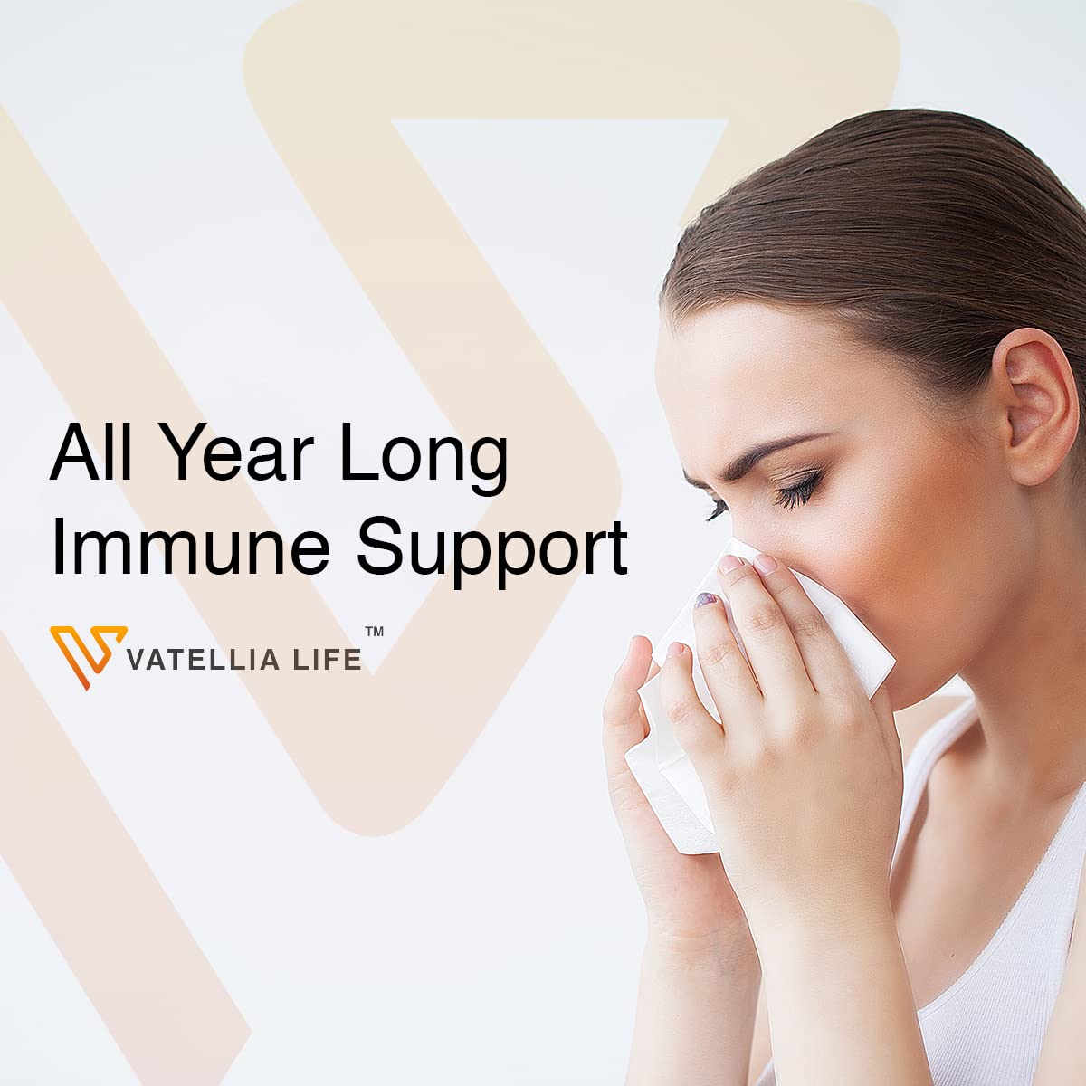 Vatellia Life Immune Up High-Absorption Vitamin C, D3, A + Zinc Capsules, 120