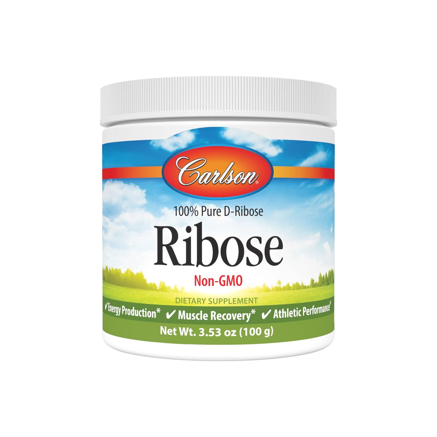 Carlson D-Ribose Powder, 3.53 oz, 100% Pure, Non-GMO, Energy Production, Muscle Recovery & Athletic Performance