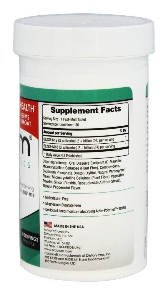 Probium Oral Blis Combo 4B Fast-Melt Tablets, 30 Count