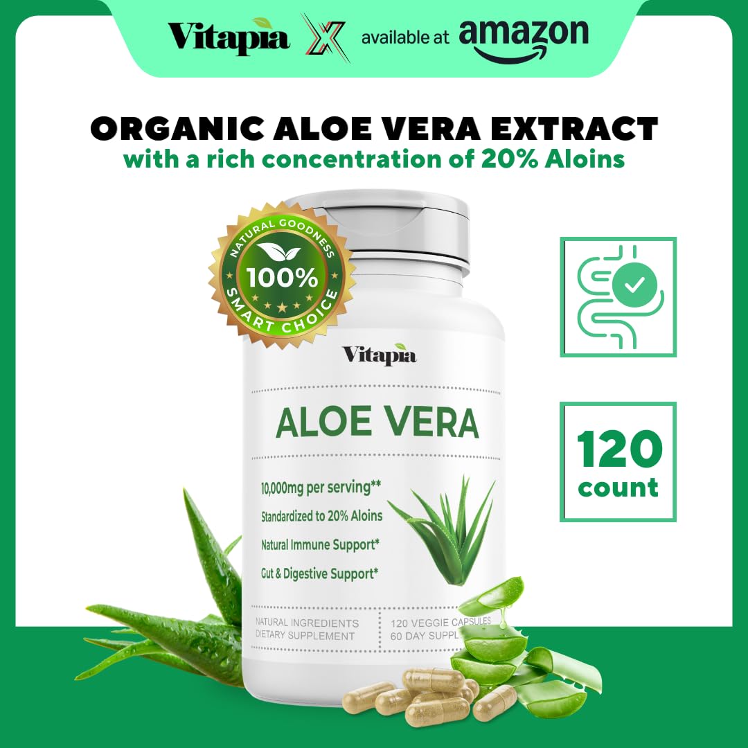 Vitapia Organic Aloe Vera Capsules 120 Count