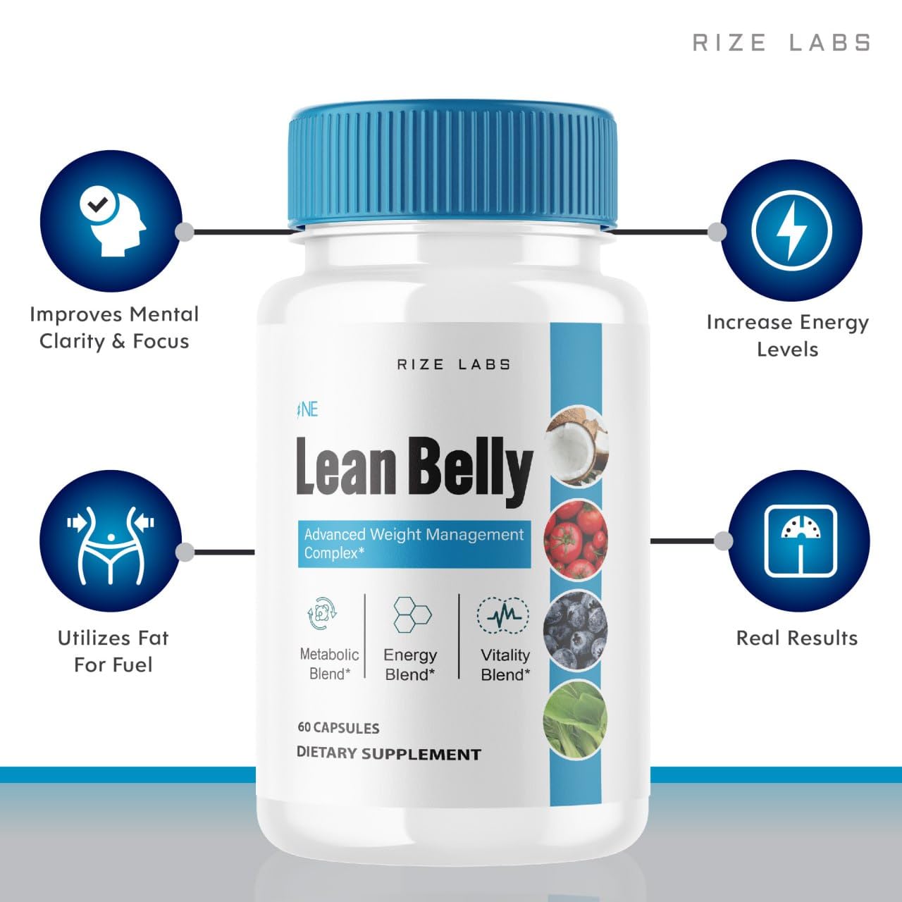 Rize Labs Lean Belly Juice Powder Capsules 120 Capsules