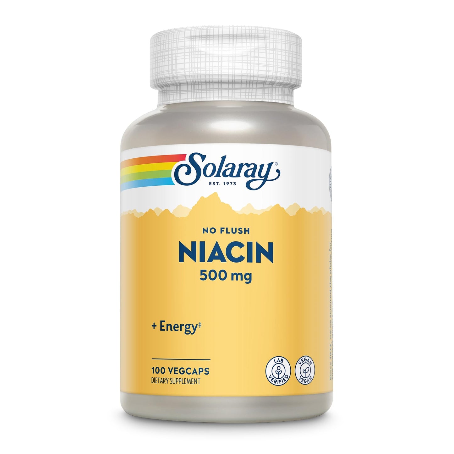 SOLARAY No-Flush Niacin 500mg Capsule, 100 VegCaps