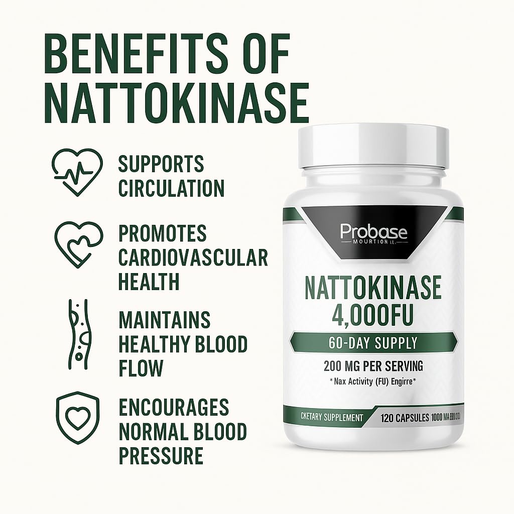 Probase Nutrition Nattokinase Supplement 4,000 FU Capsules, 120 Count