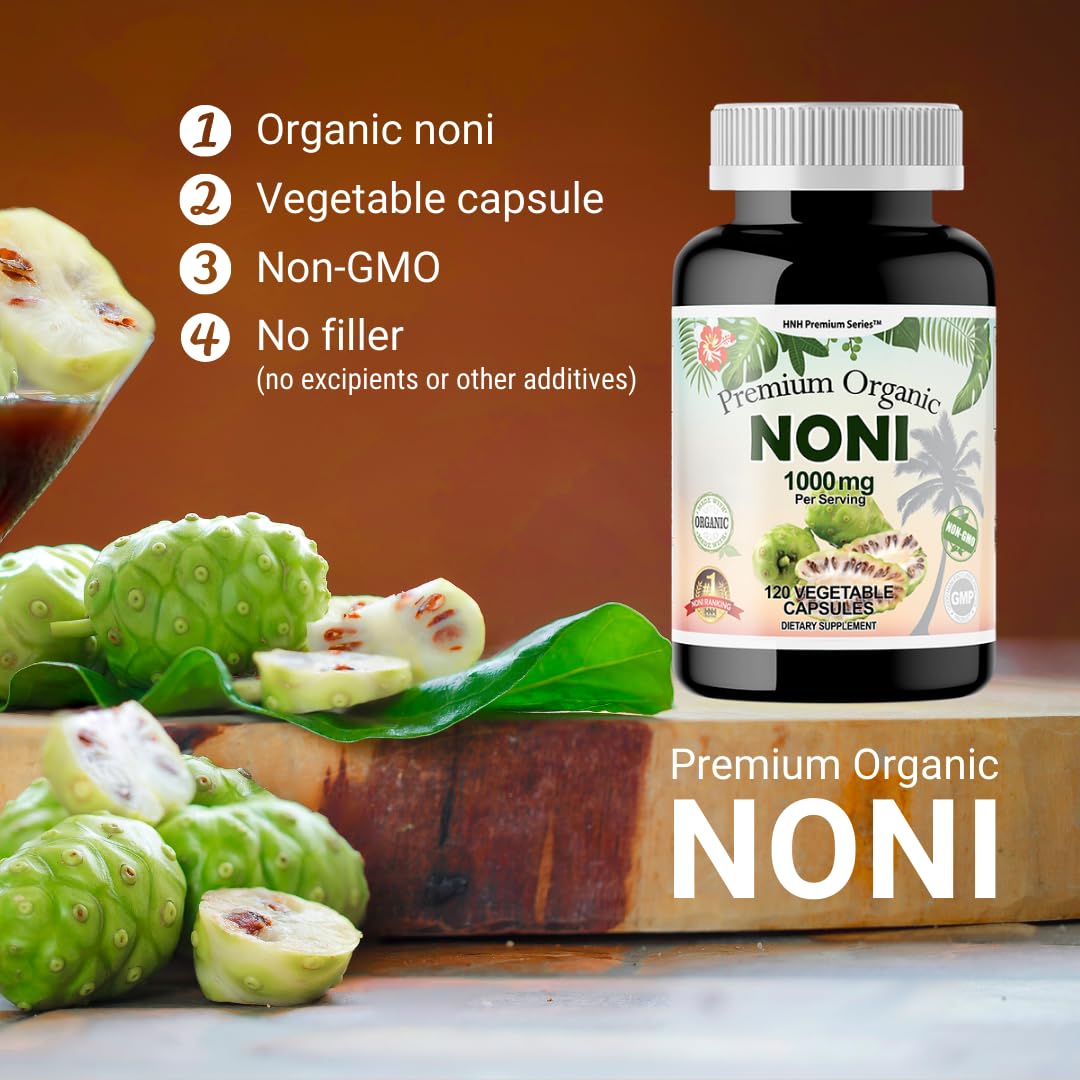 Dr.K&C HNHusa Premium Organic Noni 1000 mg Capsules, 120 Count
