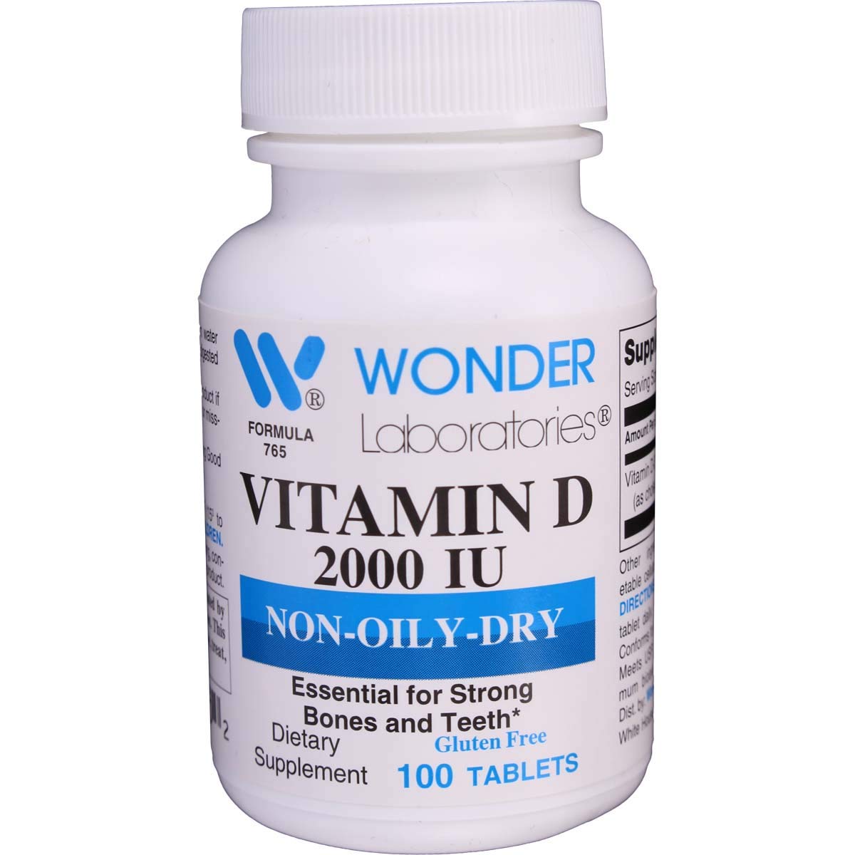 Wonder Laboratories Easy Digest Vitamin D-3 2000 IU Natural Form of Vitamin D3 High Absorption Tablet, 100 Count
