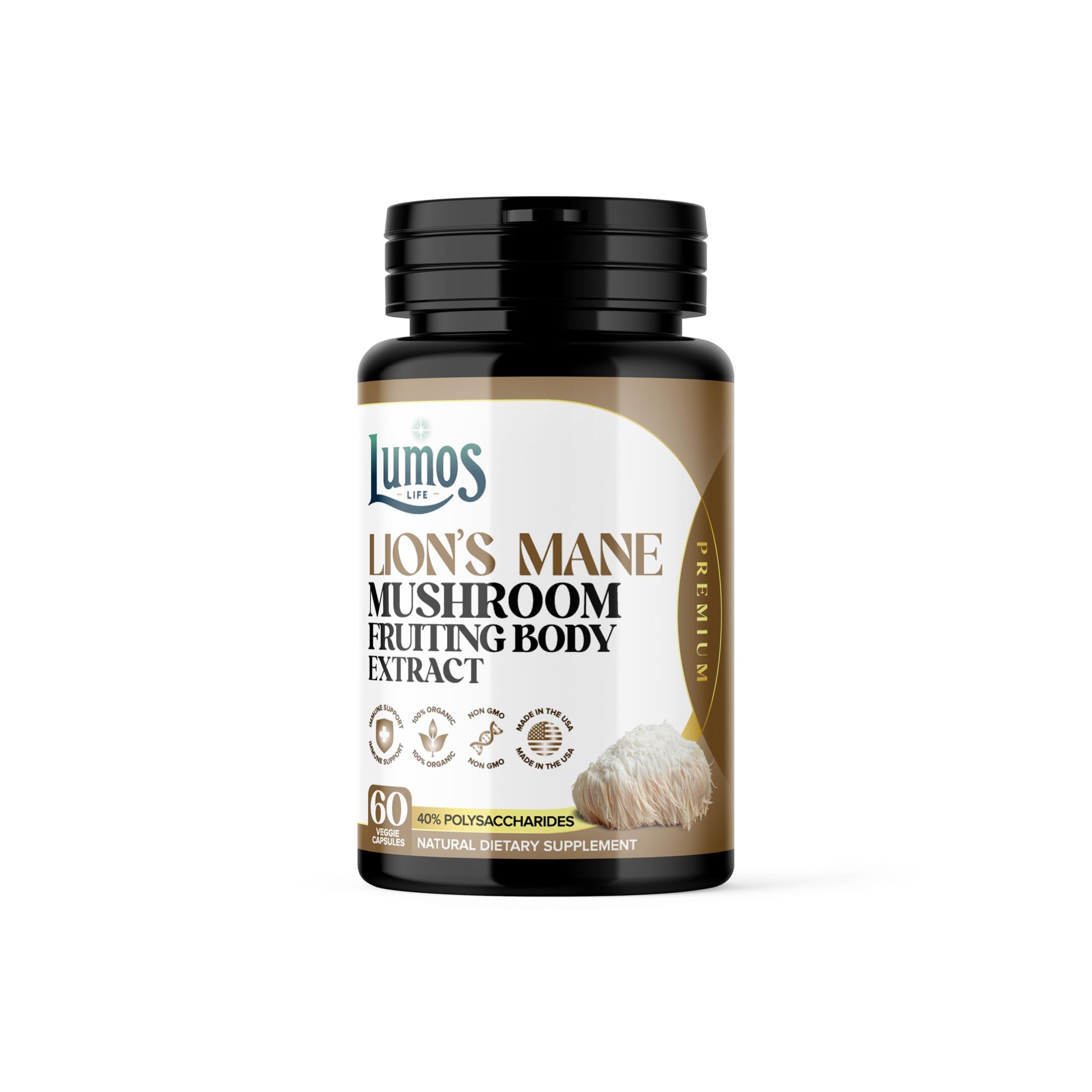 Lumos Life Lions Mane Supplement Capsules, 60 Capsules
