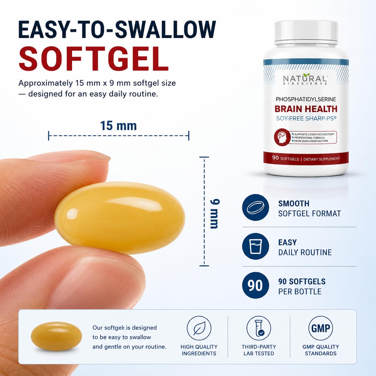 Natural BioScience Soy Free Phosphatidylserine 100mg Softgels 90